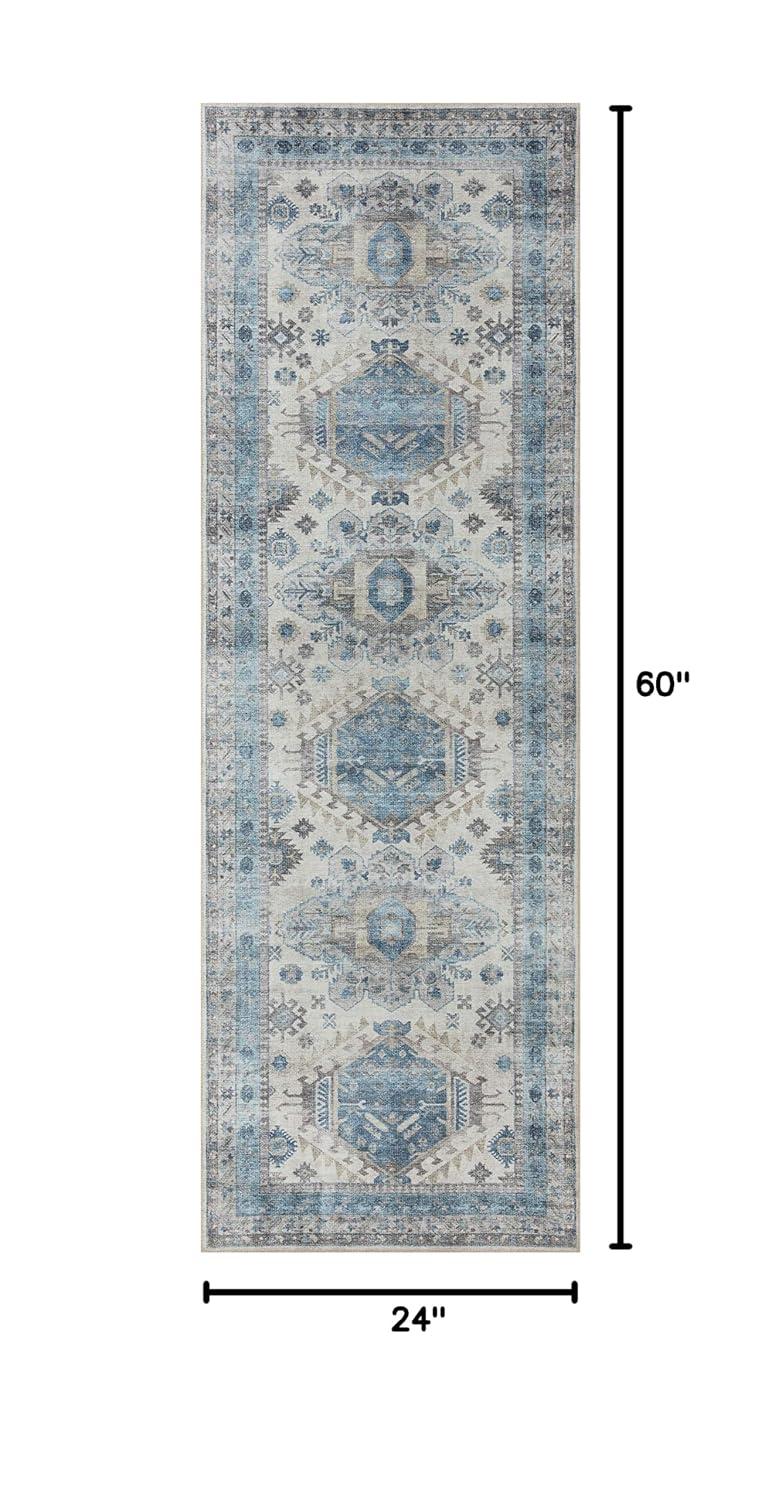 Loloi II Heidi Collection HEI-04 Ivory / Ocean, Southwestern Area Rug 2'-3" x 3'-9"