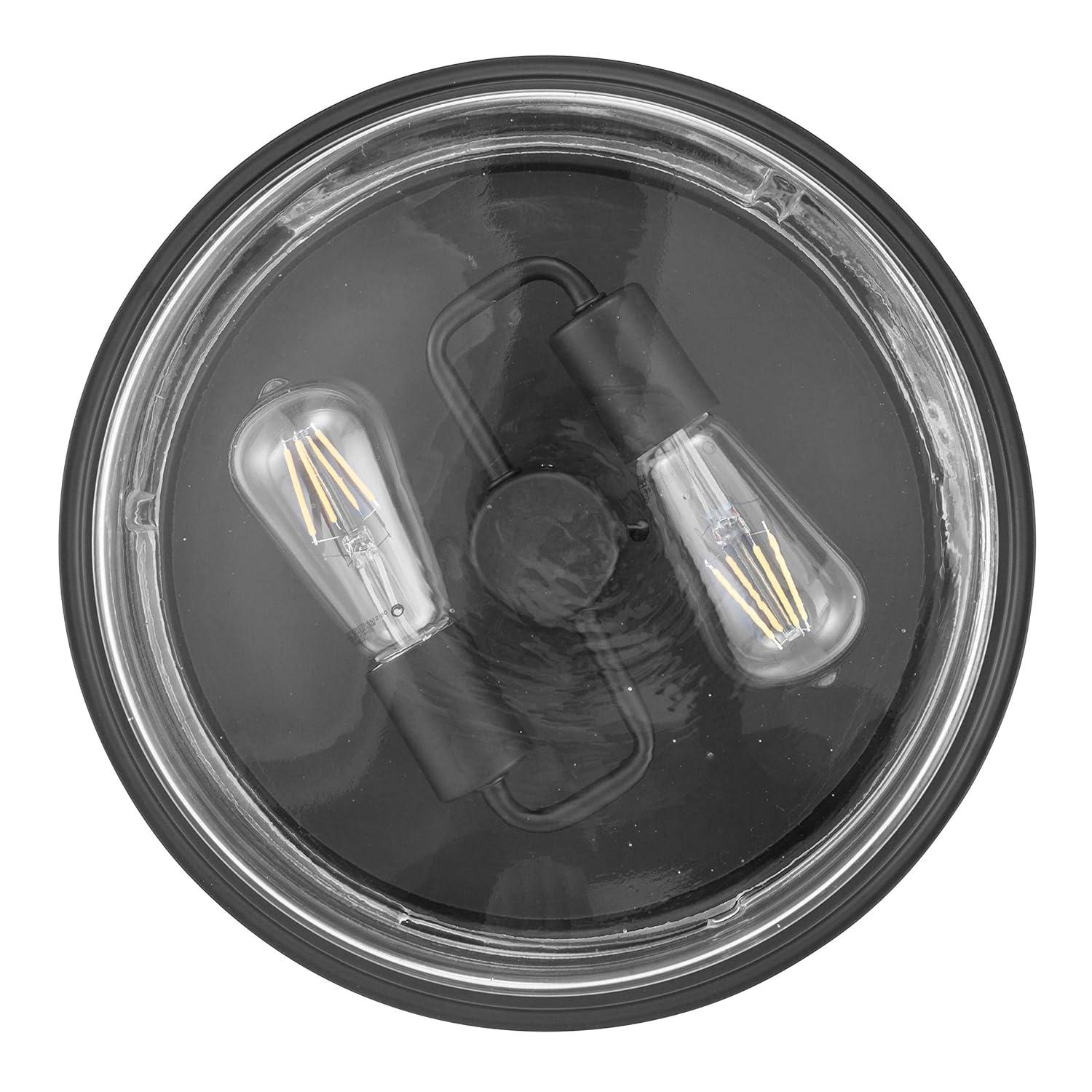 Prominence Home Madelyn 13" Bronze Flush Mount Indoor/Outdoor Light with Square Clear Glass Shade