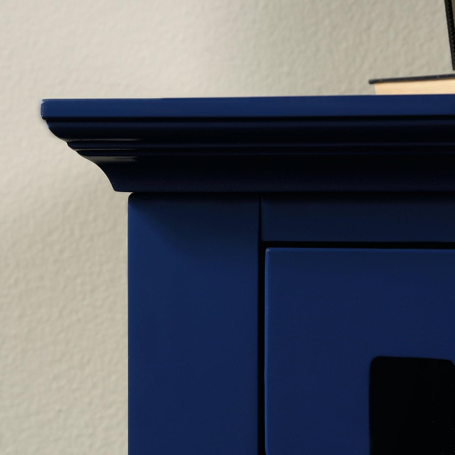 Sauder Shoal Creek Engineered Wood Curio Cabinet in Indigo Blue