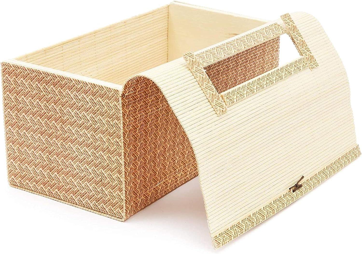 Juvale Bamboo Cane Material Tissue Box Cover for Home and Bathroom Decor, 11 x 6 x 5 In