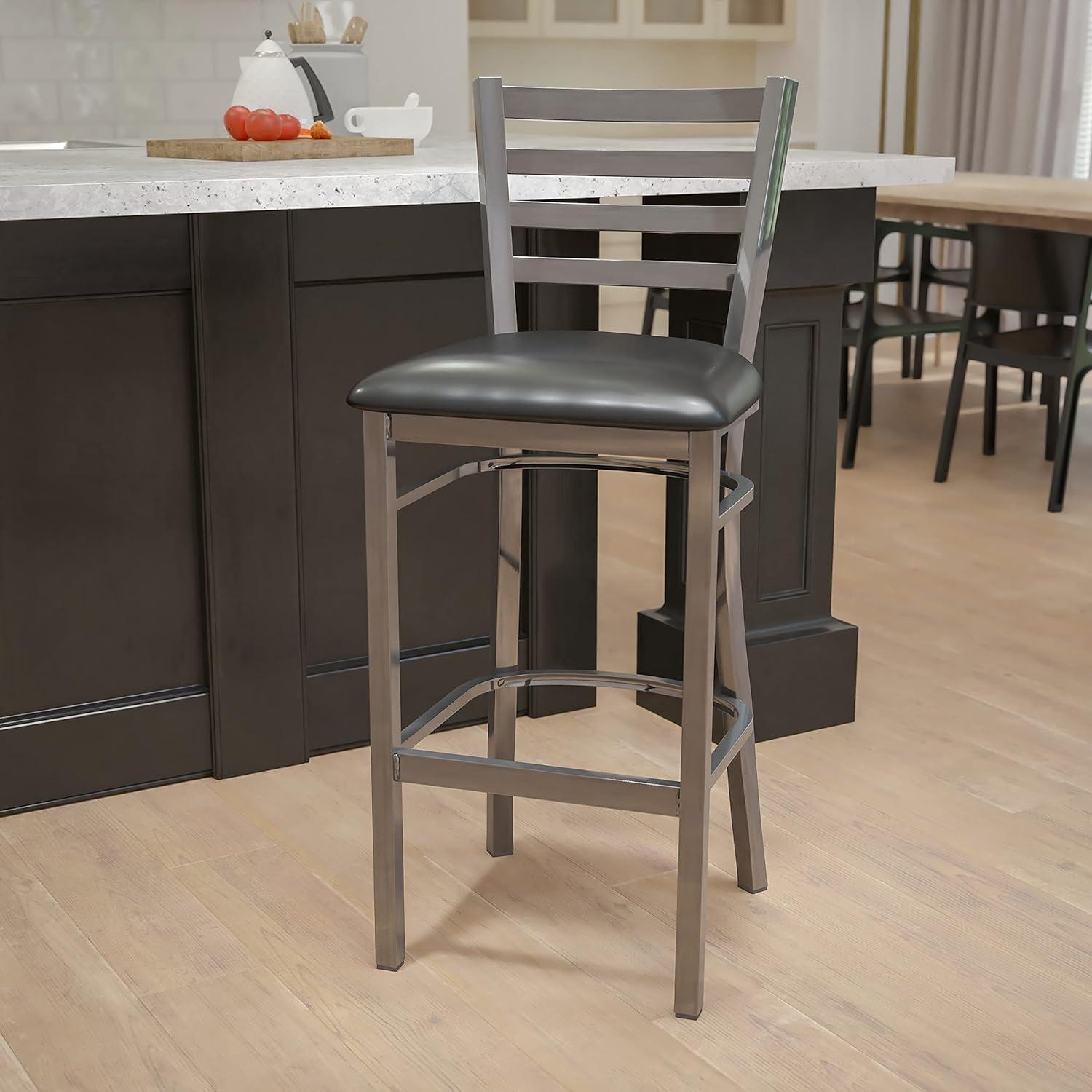 Brixton HERCULES Series Ladder Back Metal Restaurant Barstool