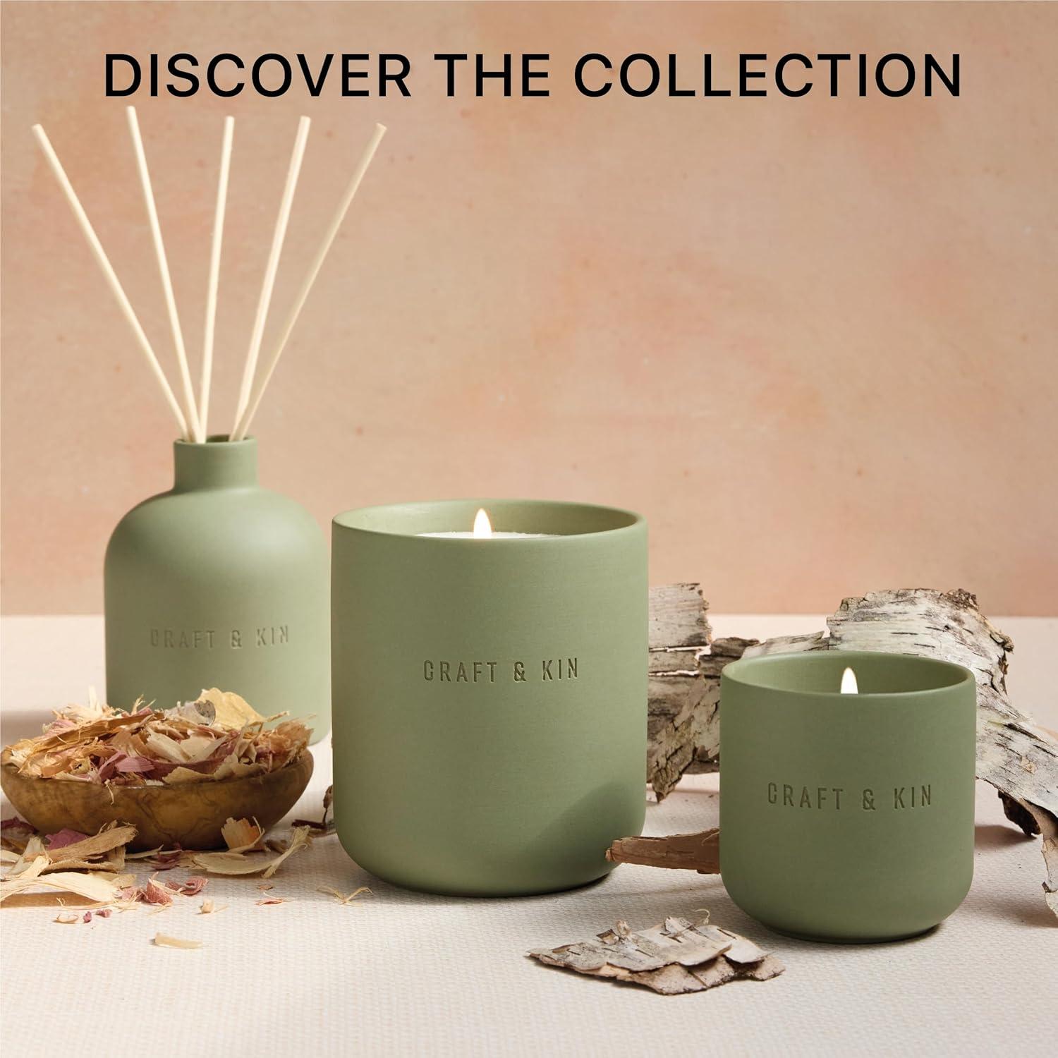 Craft & Kin Christmas Scented Candles White Birch & Cedar 10oz 40 Burning Hours