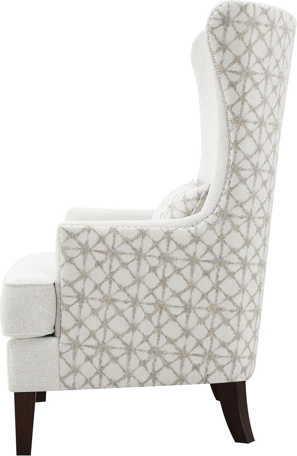 Coaster Pippin Upholstered Fabric Accent Chair with Wingback in Latte