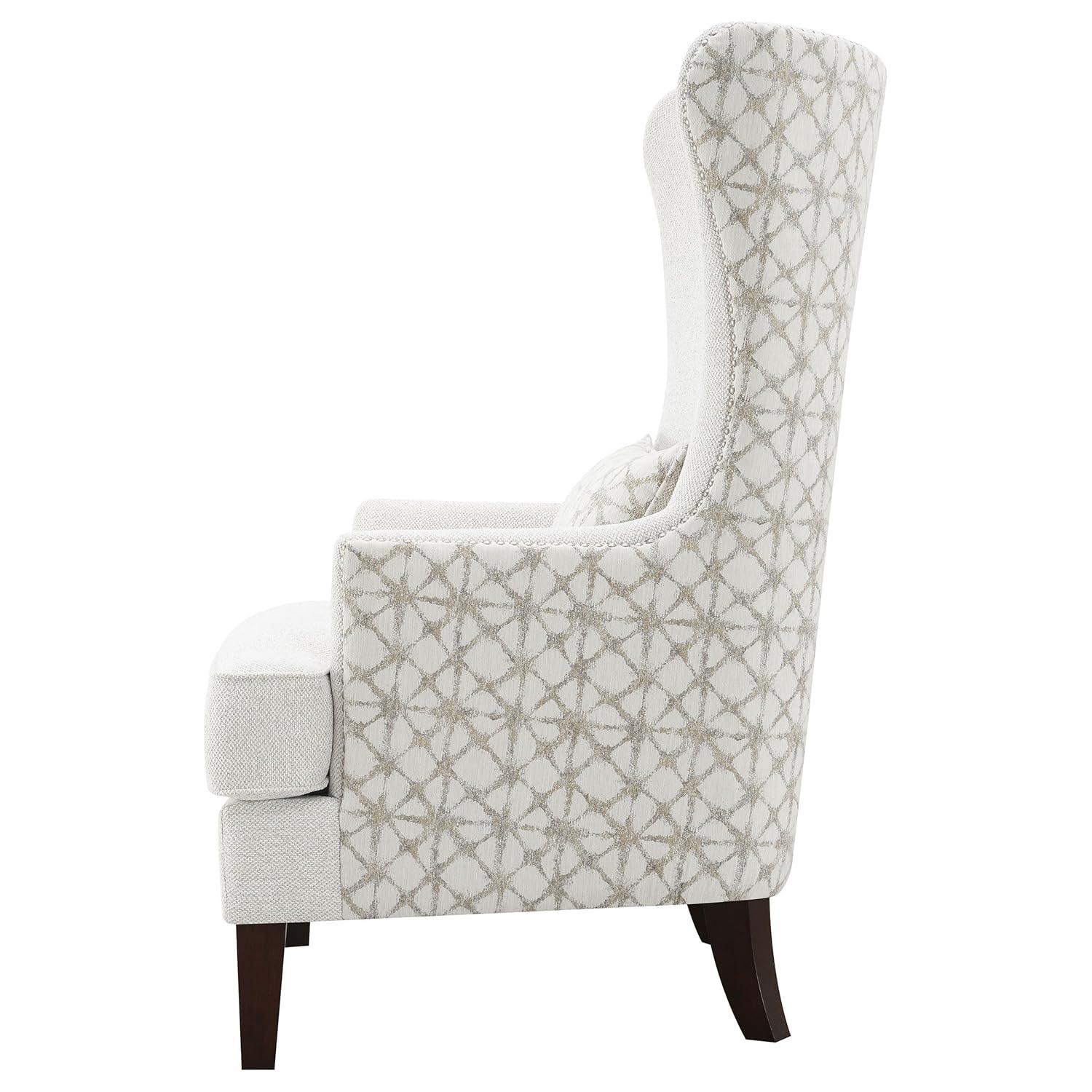 Coaster Pippin Upholstered Fabric Accent Chair with Wingback in Latte