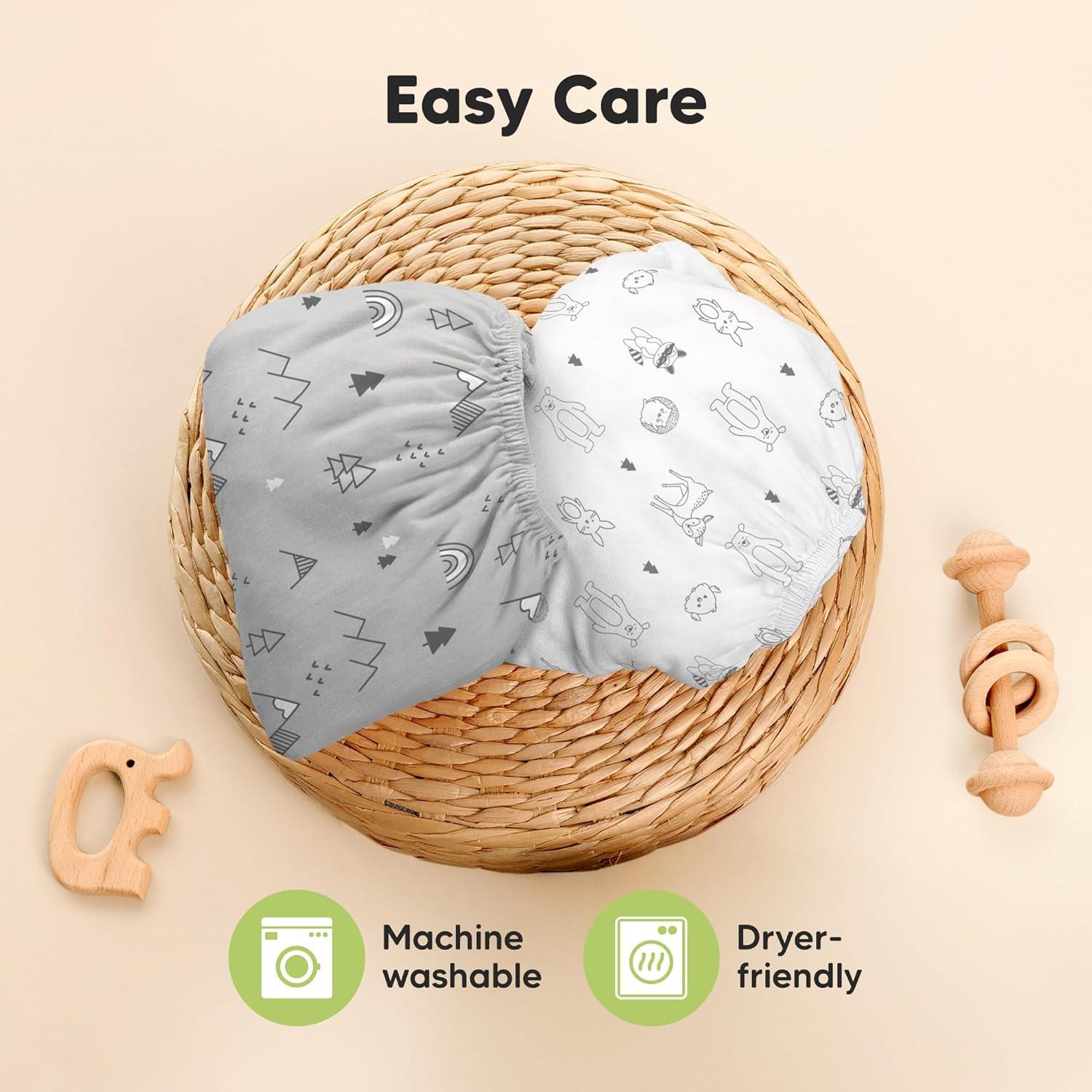 KeaBabies 2-Pack Isla Mini Crib Sheets, Pack and Play Sheets Fitted, Pack N Play Sheets, Fitted Crib Sheet (Rust)