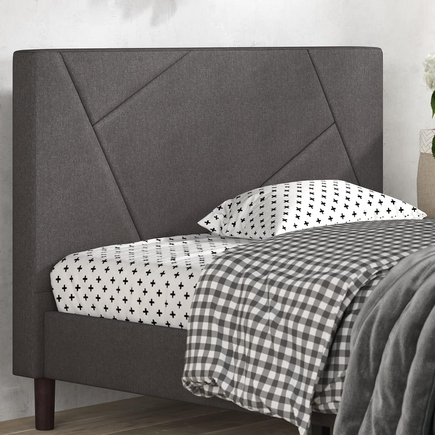 Judy Upholstered Platform Bed Frame Gray - Zinus