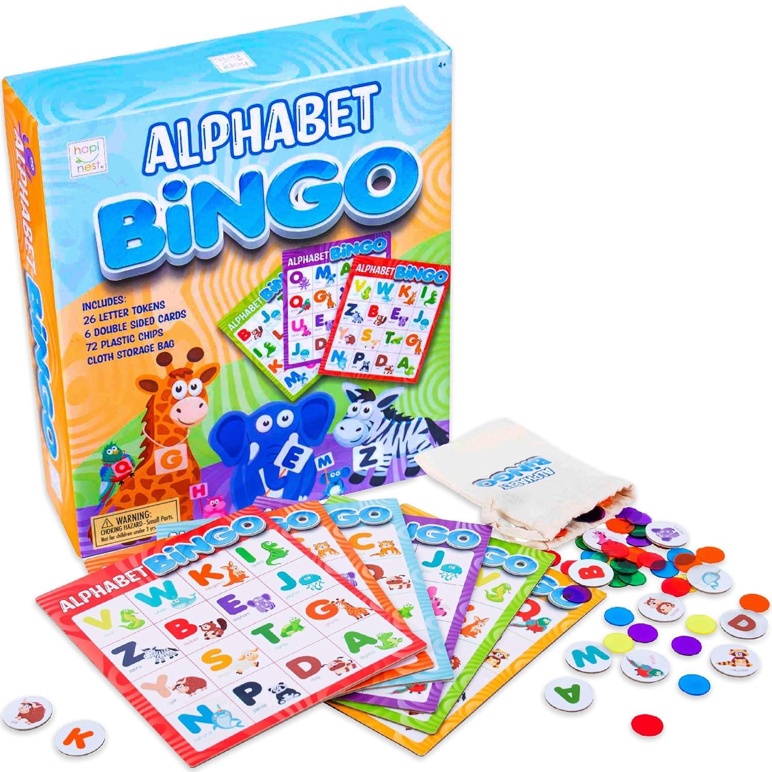 Hapinest Alphabet Bingo ABC Letter Preschool Learning Board Game for Toddlers and Kids