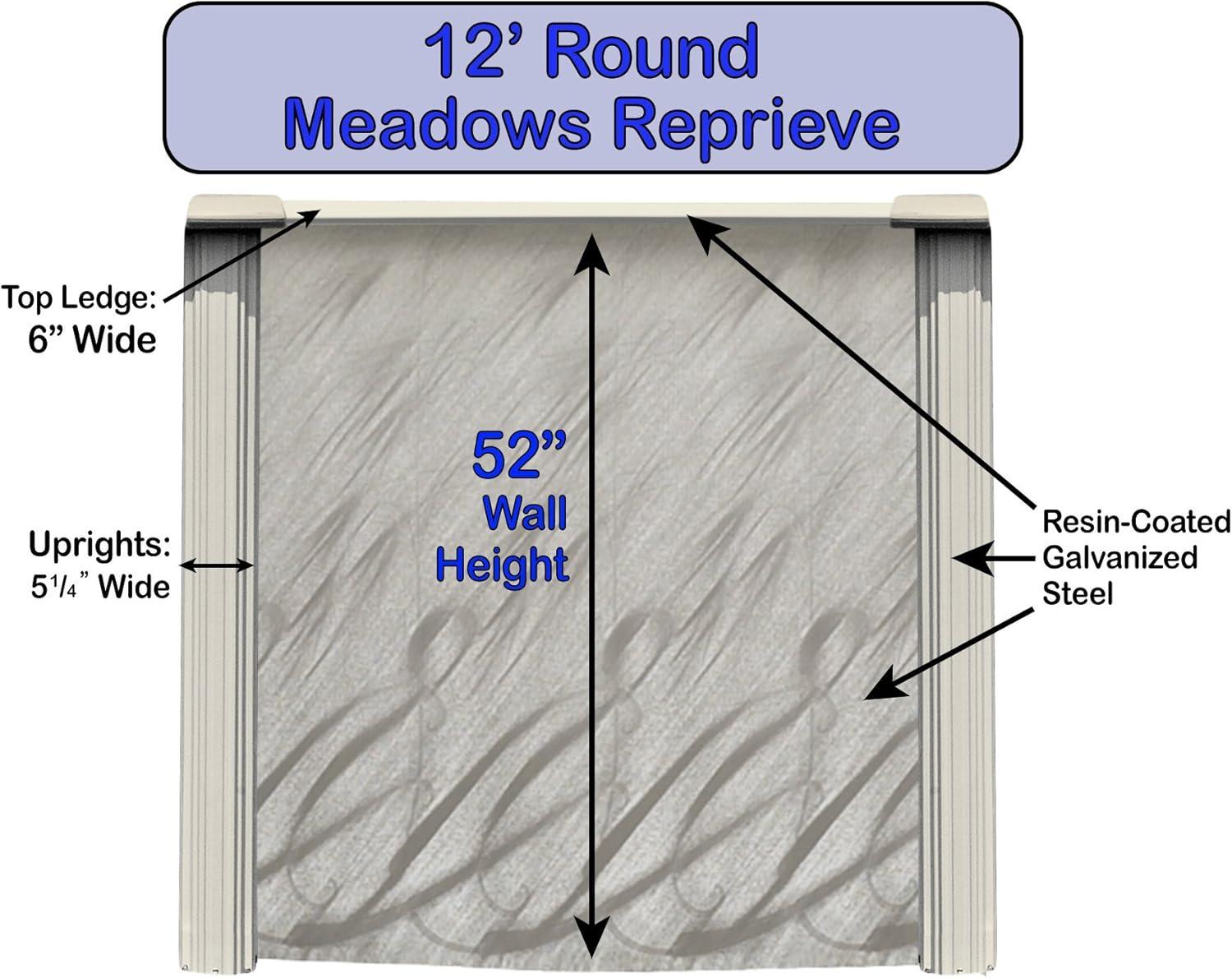 Lake Effect Pools 12' x 48" Round Bermuda Galvanized Painted Steel Above Ground Swimming Pool