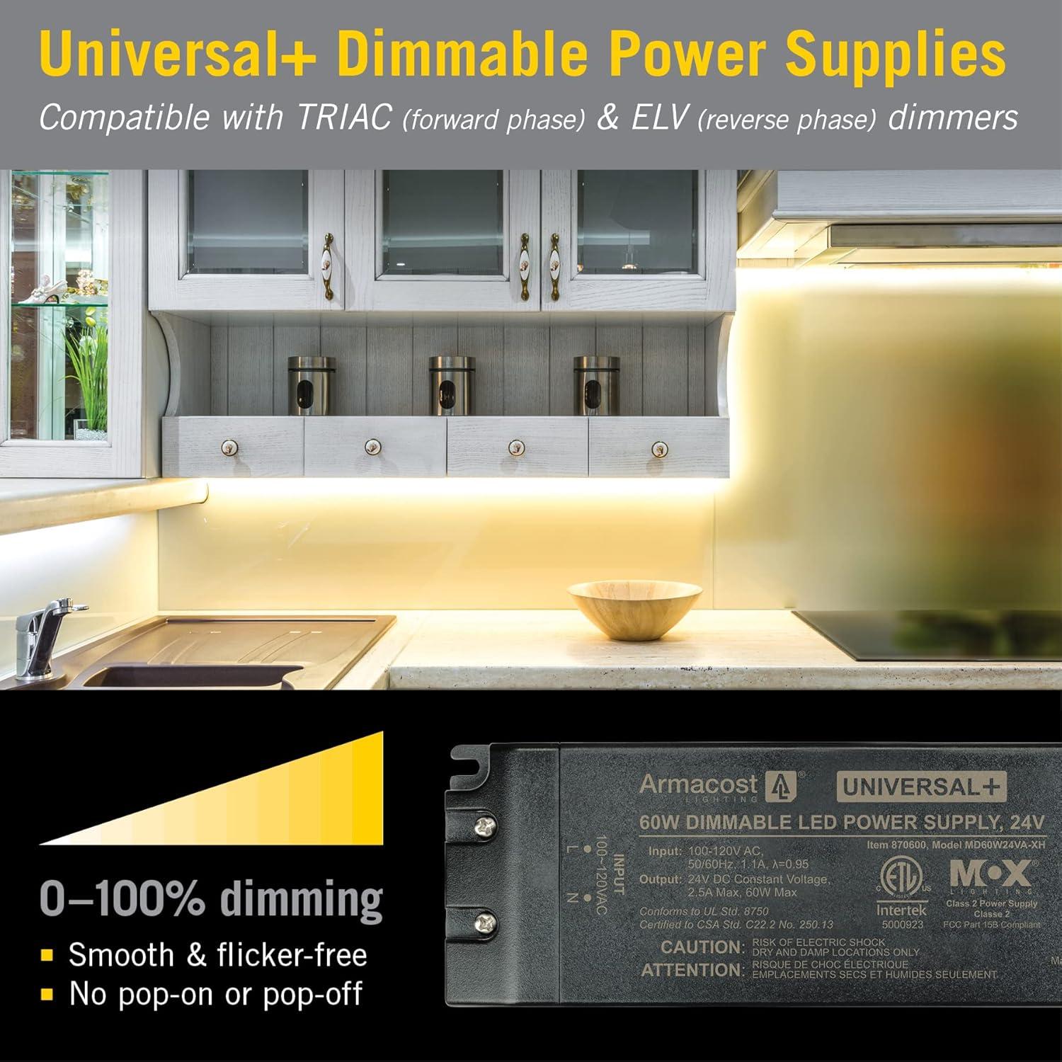 Universal+ Dimmable LED Driver 24V DC, Electronic Transformer