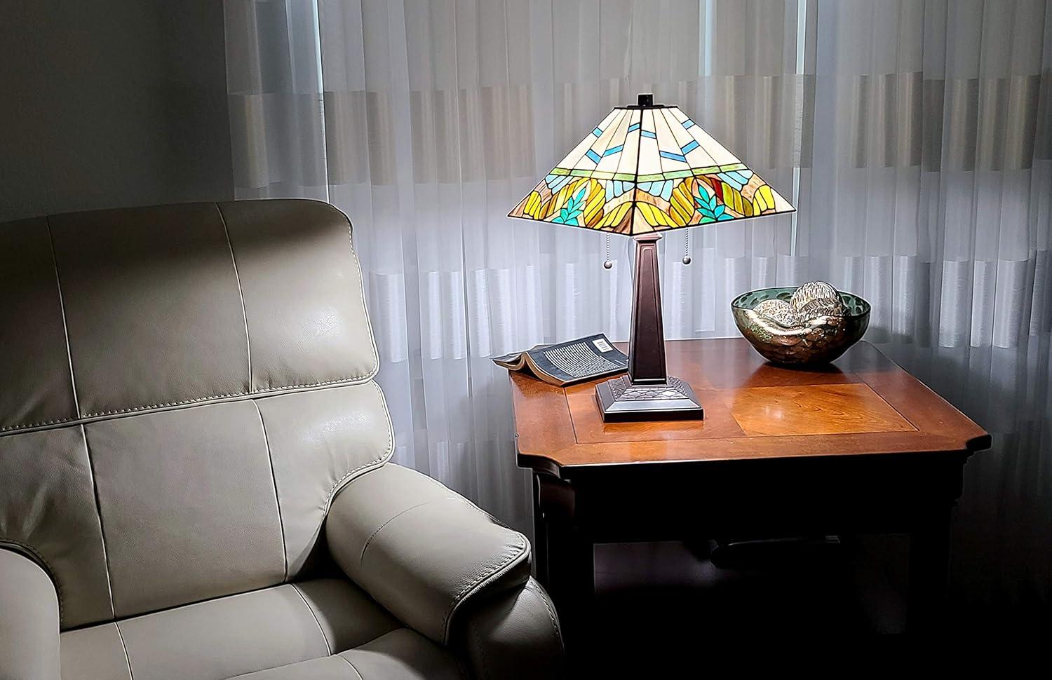 Amora Lighting Tiffany Style Multi Color Mission Table Lamp 22" Tall