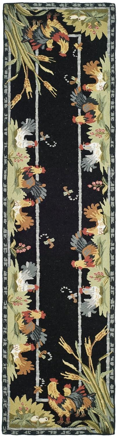 Chelsea HK56 Handmade Runner Rug - 2'6"x10' - Black - Safavieh
