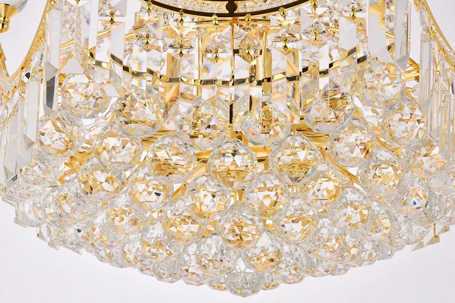 8949 Corona Collection Chandelier D:20in H:28in Lt:9 Gold Finish (Royal Cut Crystals)