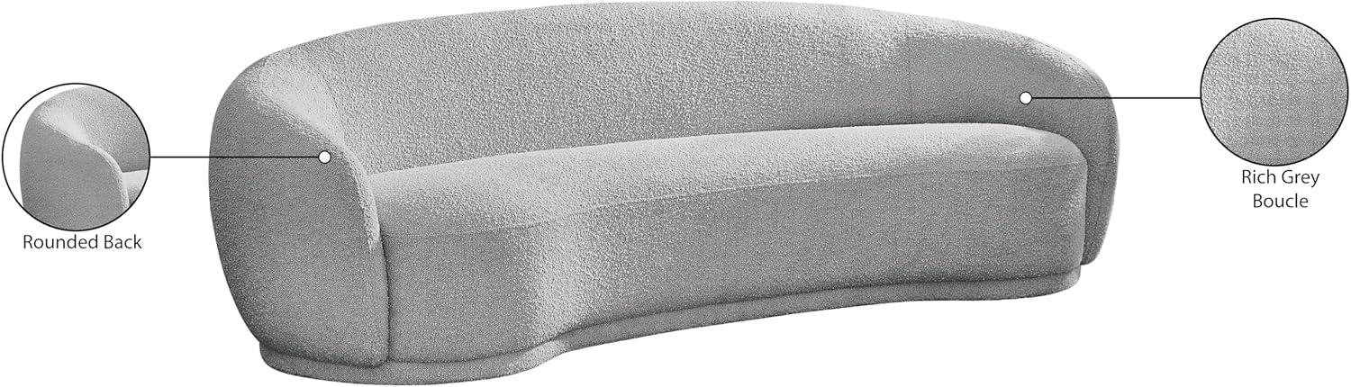 Meridian Furniture Hyde Grey Boucle Fabric Sofa