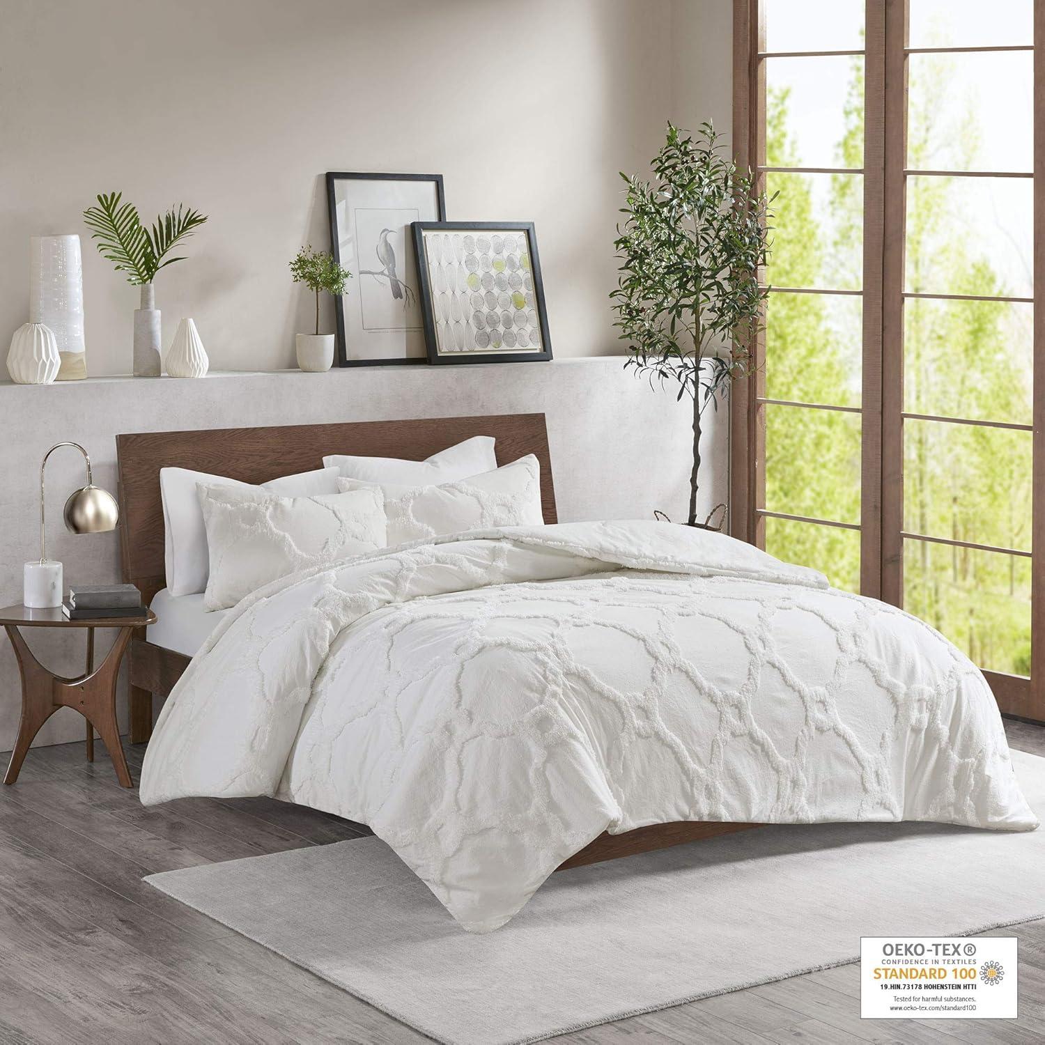 Pacey 3 Piece Tufted Cotton Chenille Comforter Set