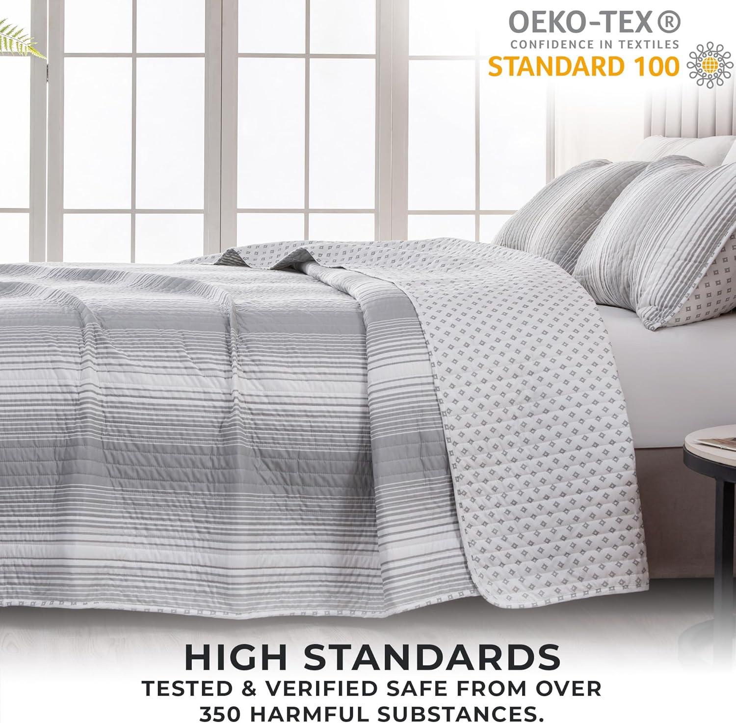 Great Bay Home Everette Ombre Striped 3-Piece Reversible Quilt Set