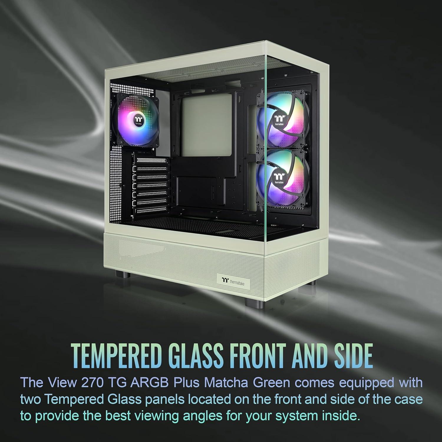 Matcha Green Mid Tower Gaming Case with Tempered Glass