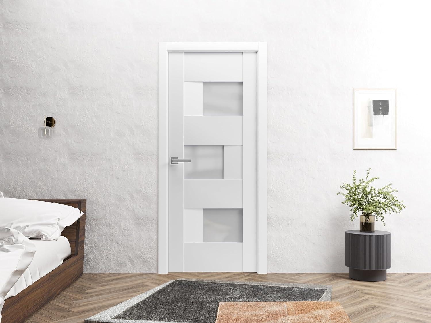 VDomDoors Sete Frosted Glass Standard White Door Slab