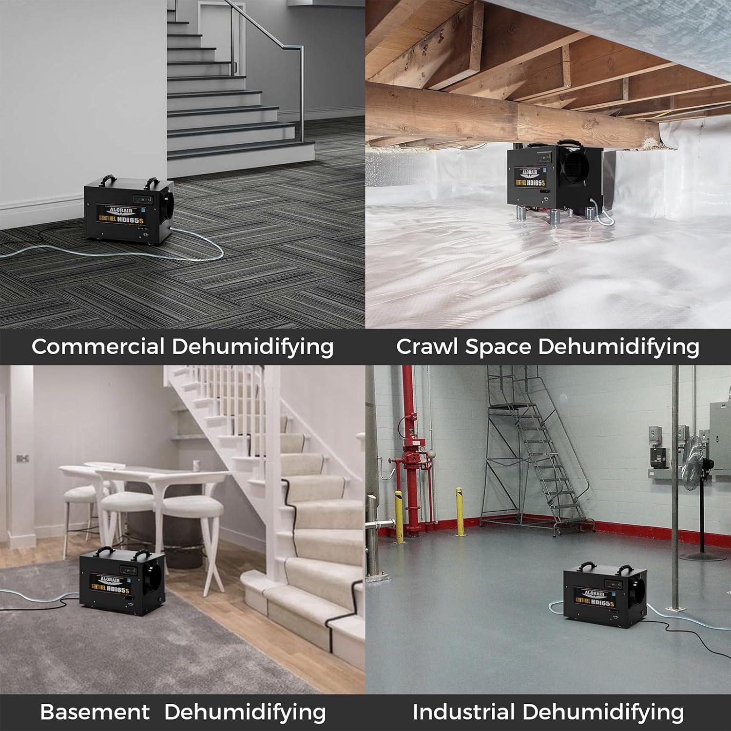 AlorAir 120 PPD Black Commercial Dehumidifier with Pump and Hose