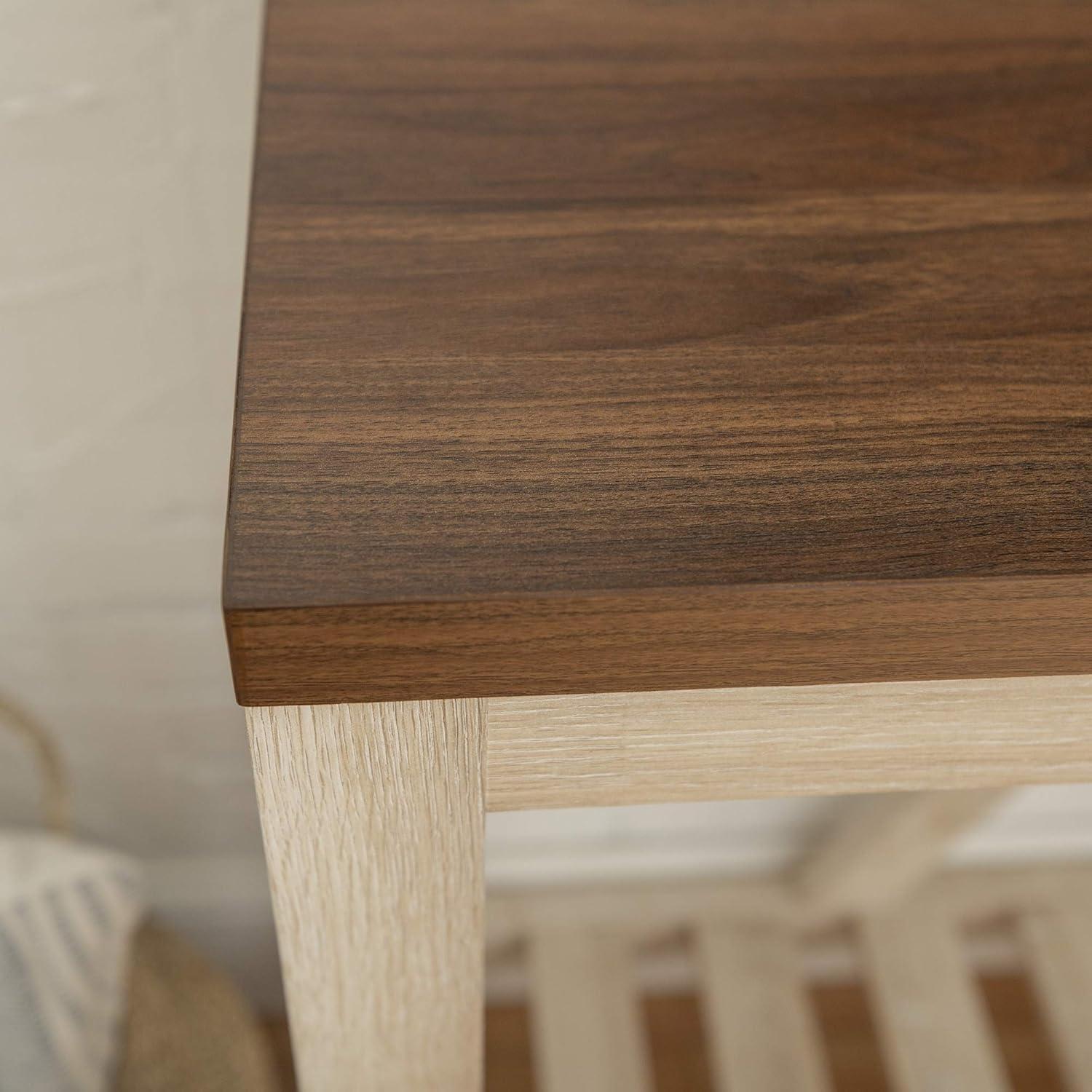 Walker Edison Modern Farmhouse and Oak Console Table, Dark Walnut/White Oak
