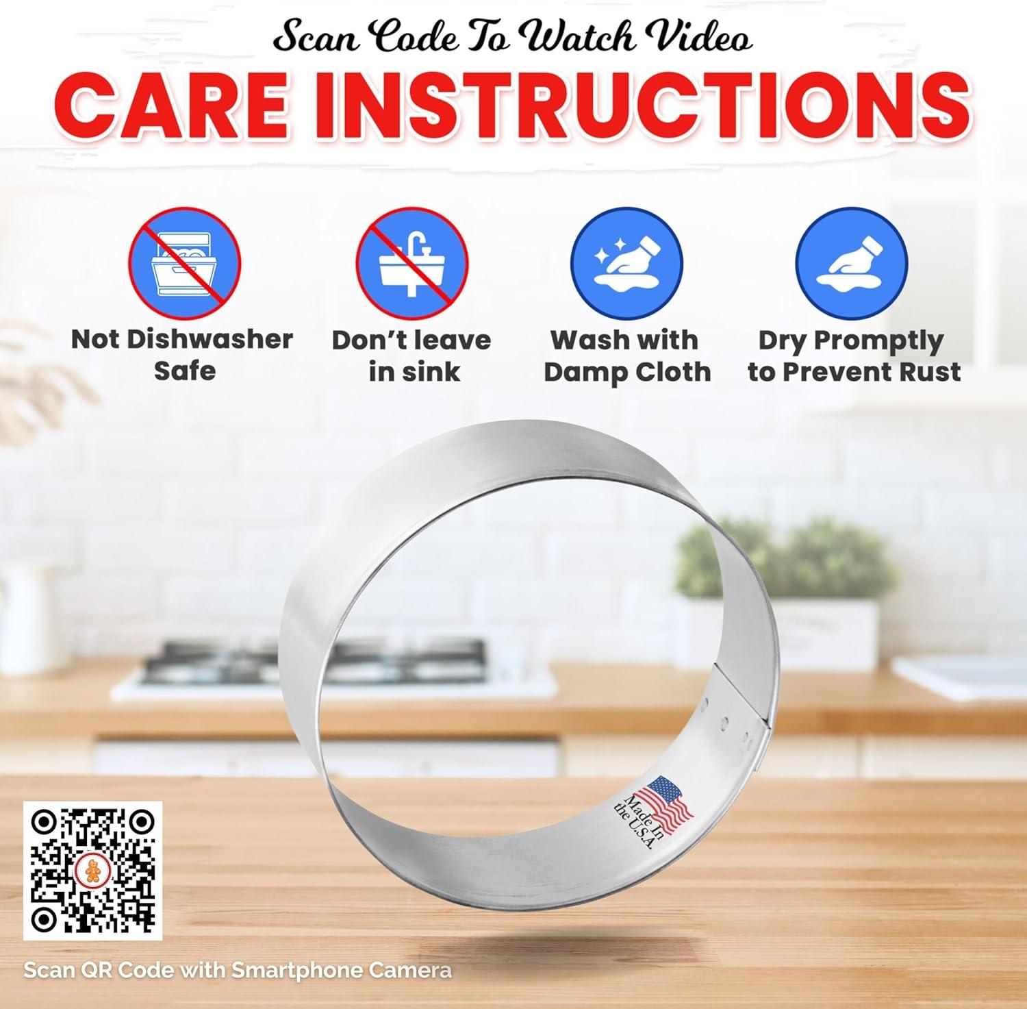 Foose Round Cookie Cutter 2.5 Inch –Tin Plated Steel Cookie Cutters – Round Cookie Mold