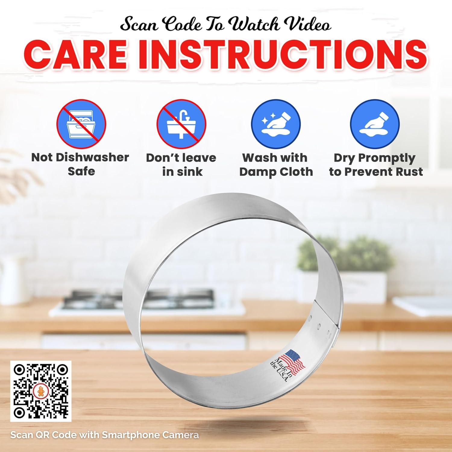 Foose Round Cookie Cutter 2.5 Inch –Tin Plated Steel Cookie Cutters – Round Cookie Mold