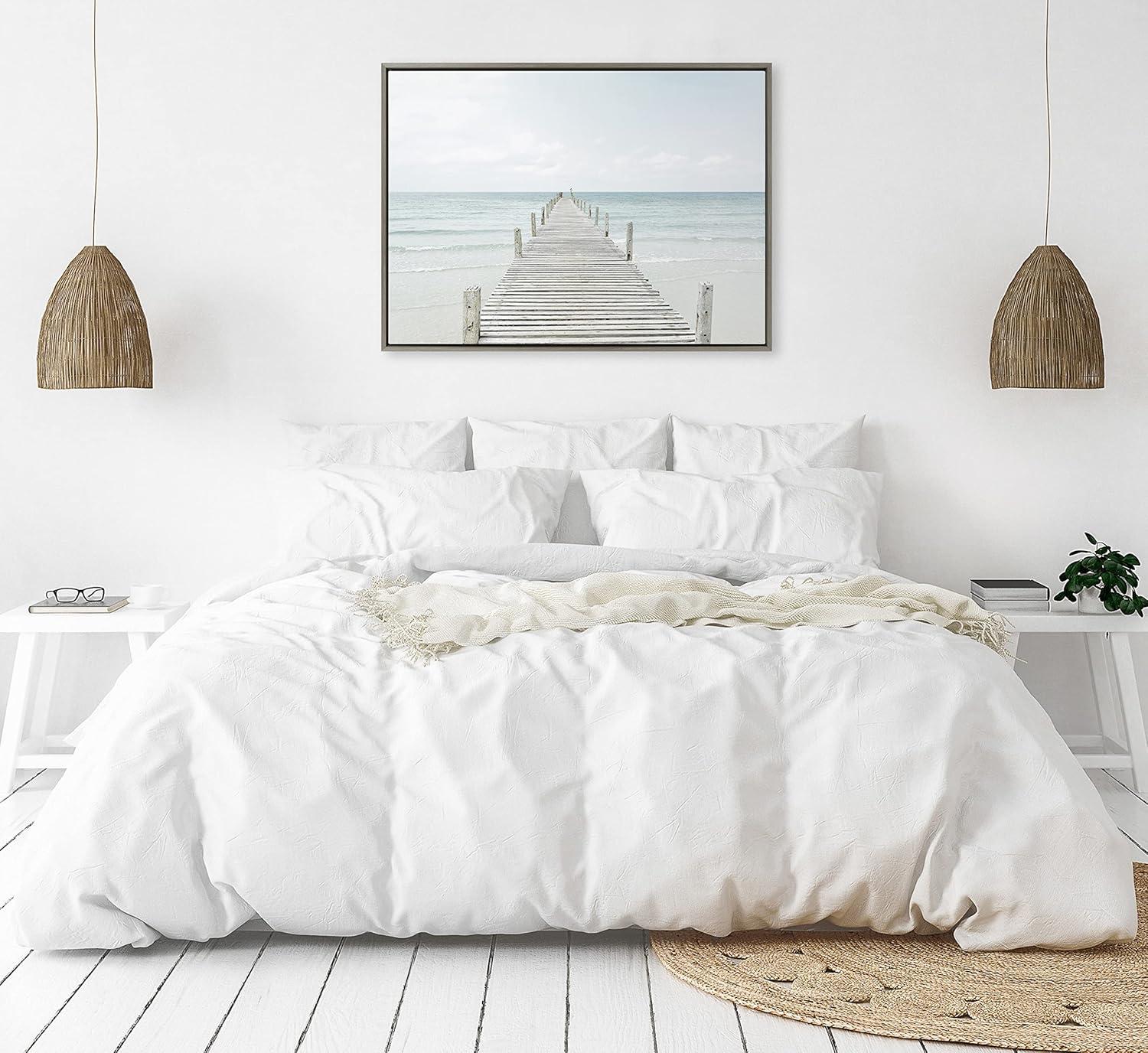 31.5" x 41.5" Sylvie Wooden Pier on Beach Framed Canvas by Amy Peterson Gray - Kate & Laurel All Things Decor