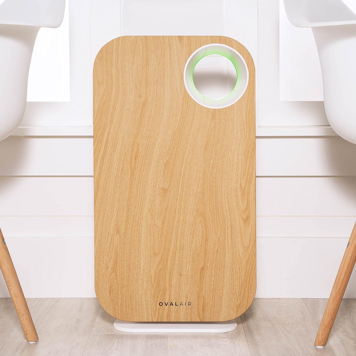 OVAL AIR OVAL AIR 3-Stage H13 True HEPA 5-in-1 Air Purifier reduces Allergies, Asthma, Pets, Odor, Smoke