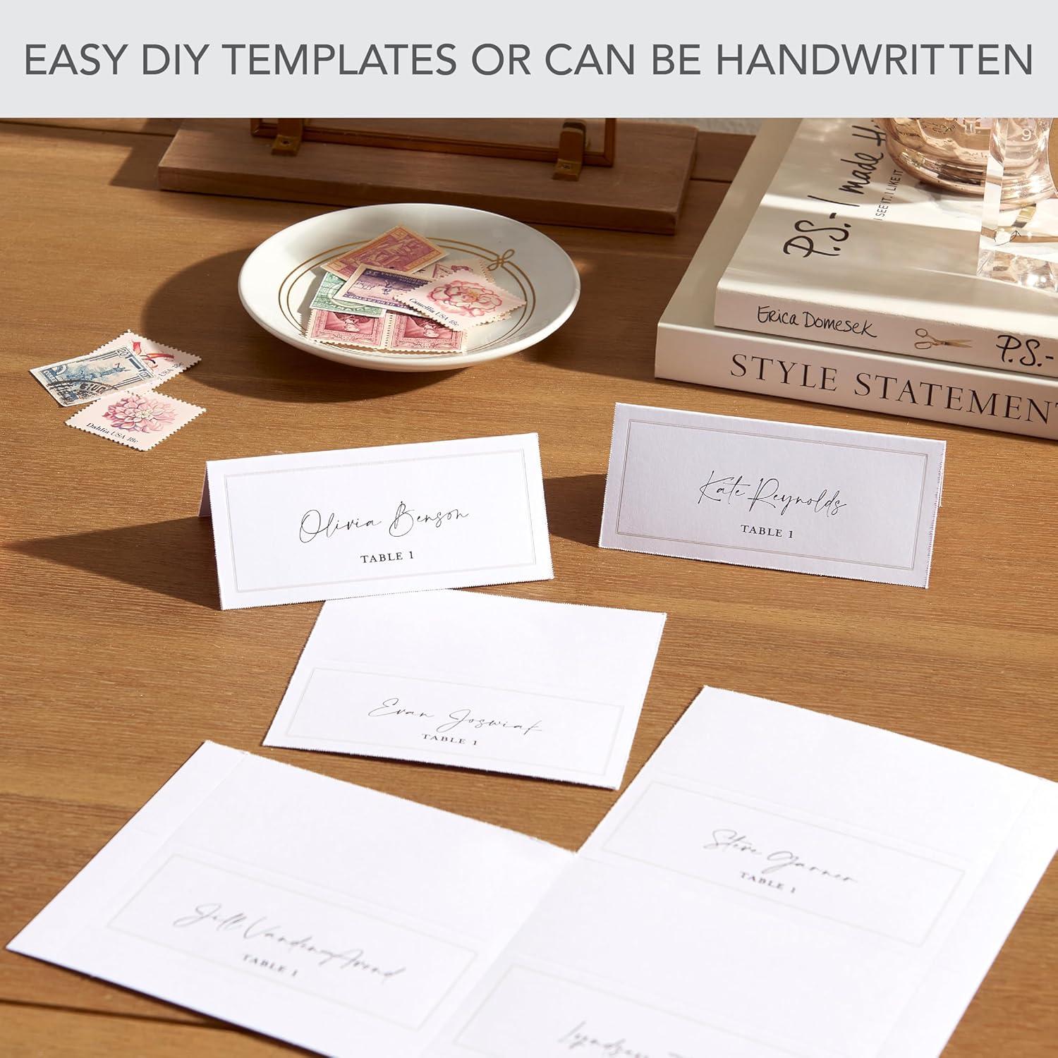 Gartner Studios White Pearl Border Printable Place Cards, 48 count