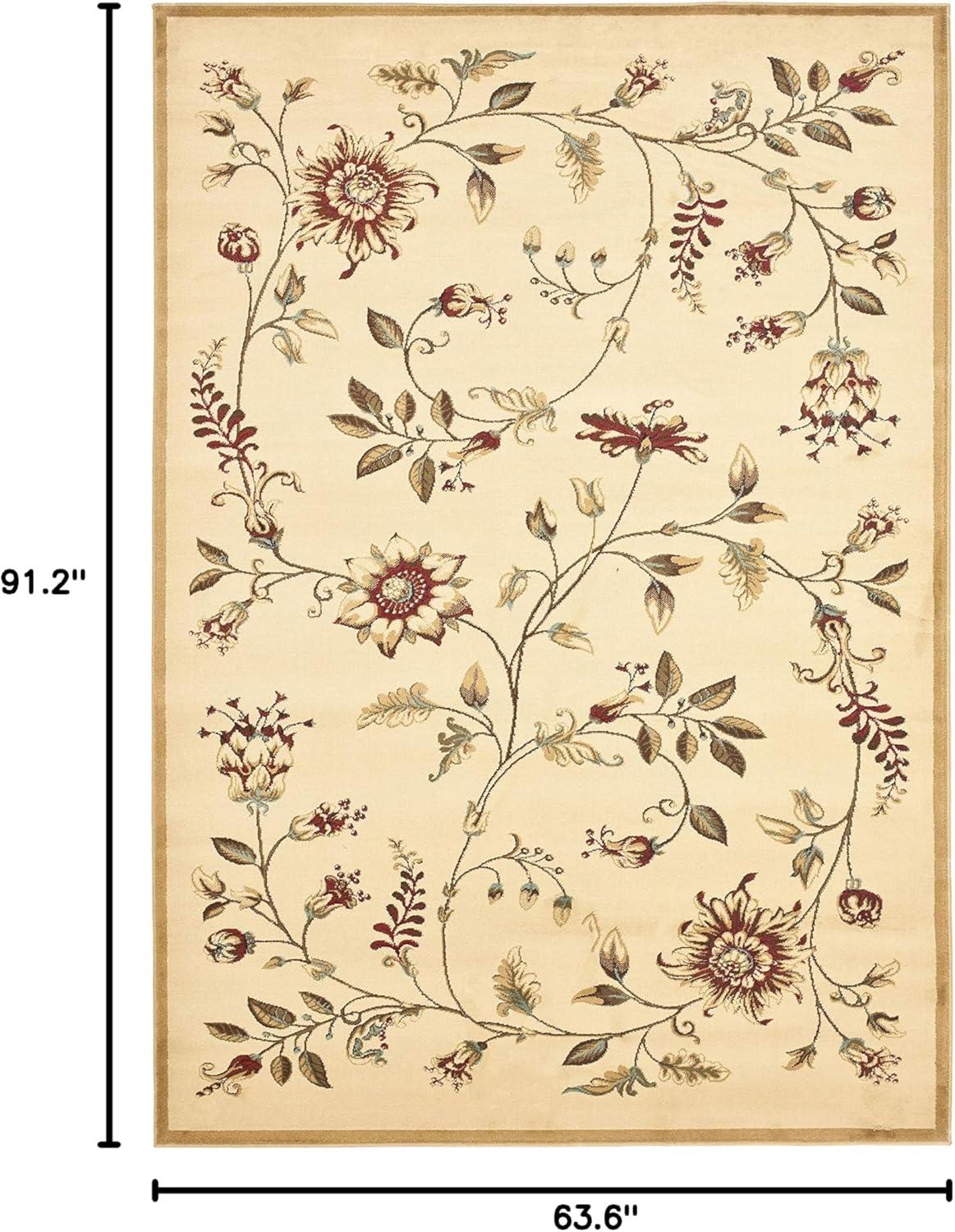 Lyndhurst LNH552 Power Loomed Area Rug - Ivory/Multi - 5'3"x7'6" - Safavieh.