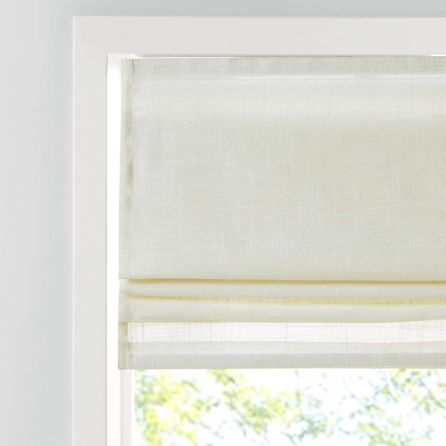 Madison Park Kyler Linen Blend Light Filtering Single Roman Shade