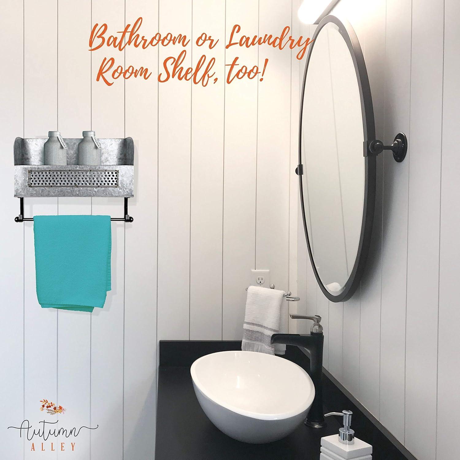 Wall Mount Rustic Toilet Paper Holder with Hole Punch Detail