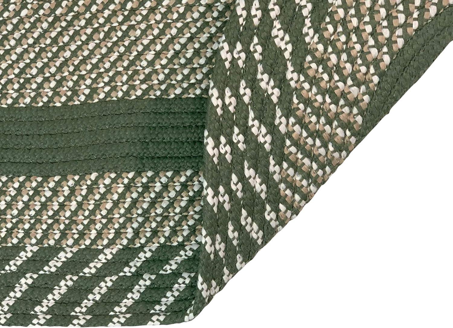 Newport Braid Collection 100% Polypropylene Stripe Pattern Reversible Indoor Utility Rug - Better Trends