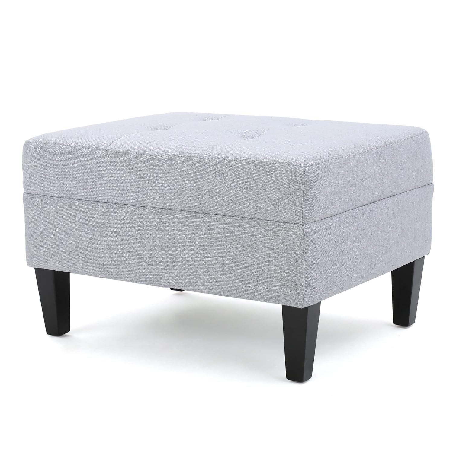 GDF Studio Bridger Mid-Century Ottoman, Light Grey