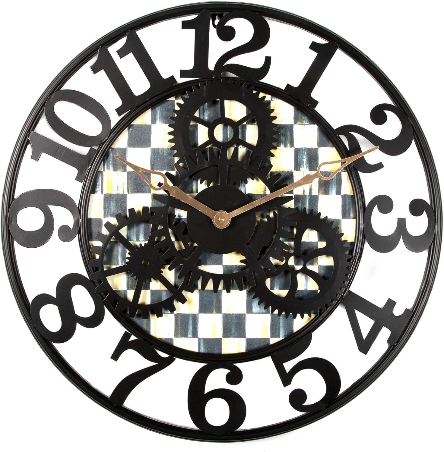 23.5'' Courtly Check Small Farmhouse Quartz Wall Clock