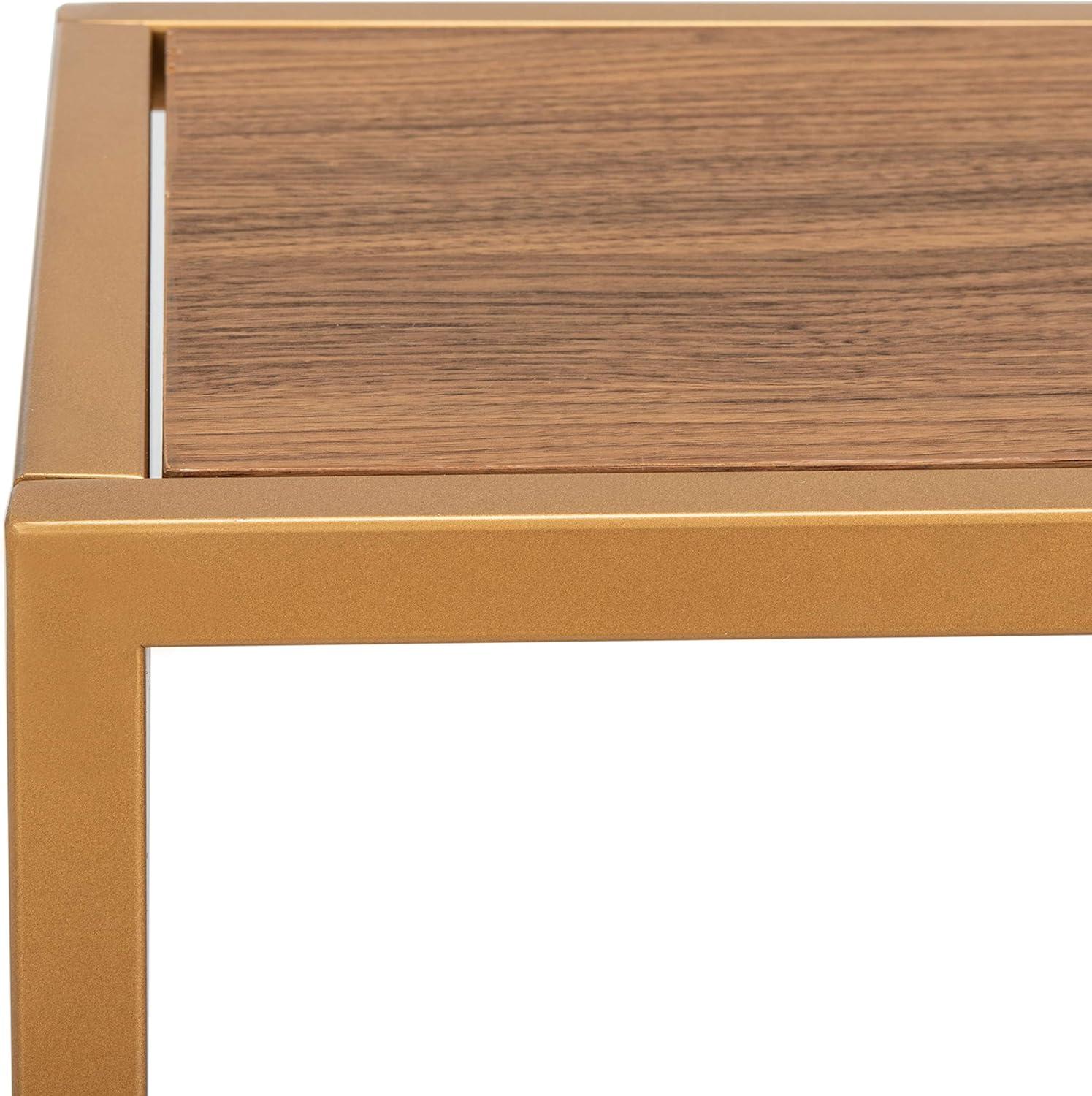 SAFAVIEH Octavia Glam 2-Tier Console Table, Walnut/Gold