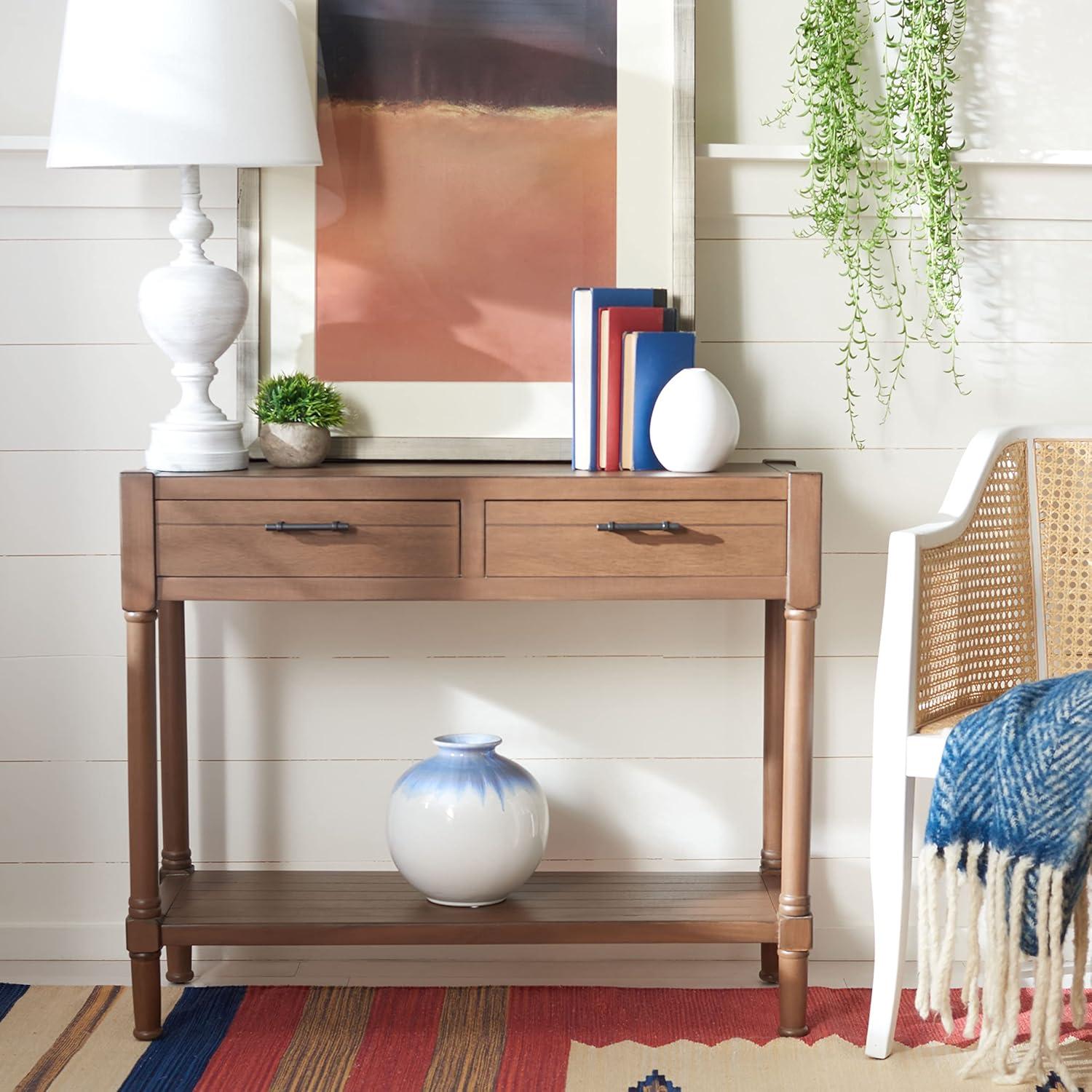 Filbert 2 Drawer Console Table - CNS5716C - Brown - Safavieh