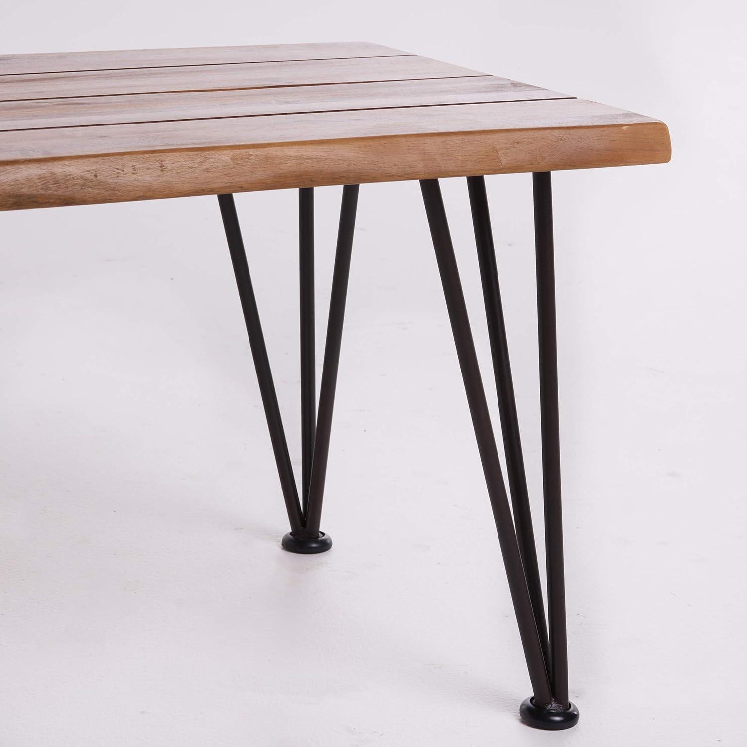 Zion Industrial Coffee Table: Weather-Resistant Acacia, Iron Frame - Christopher Knight Home