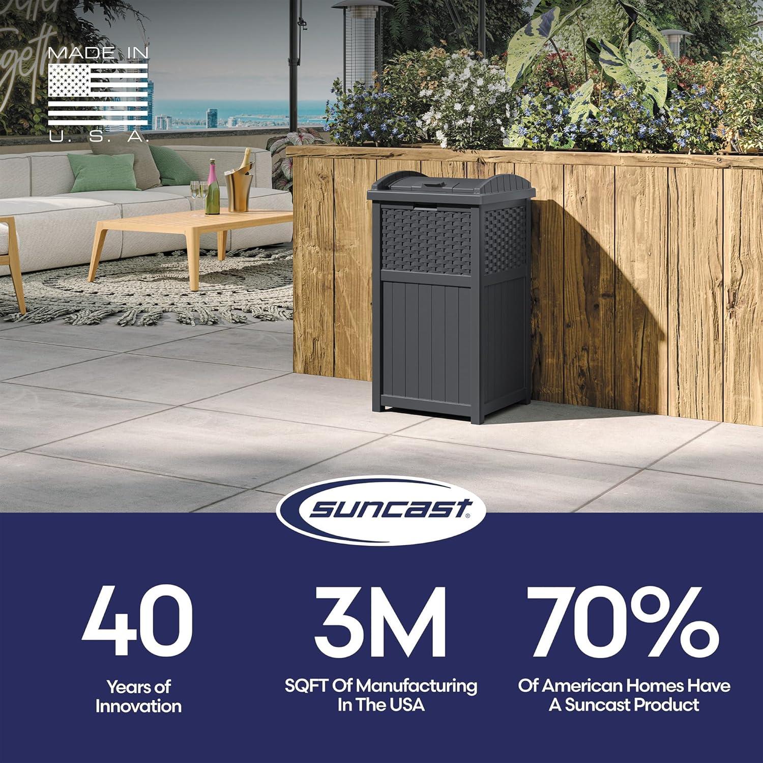 Suncast Suncast 33 Gallon Manual Lift Trash Hideaway Container