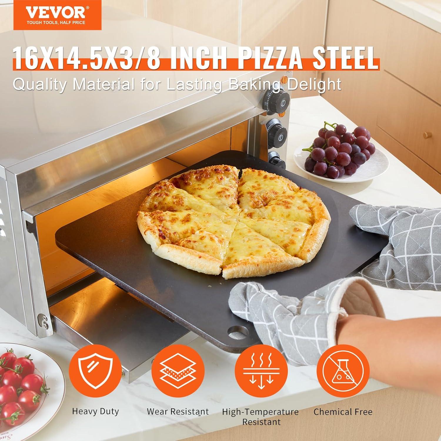 VEVOR Pre-Seasoned Carbon Steel Pizza Baking Plate