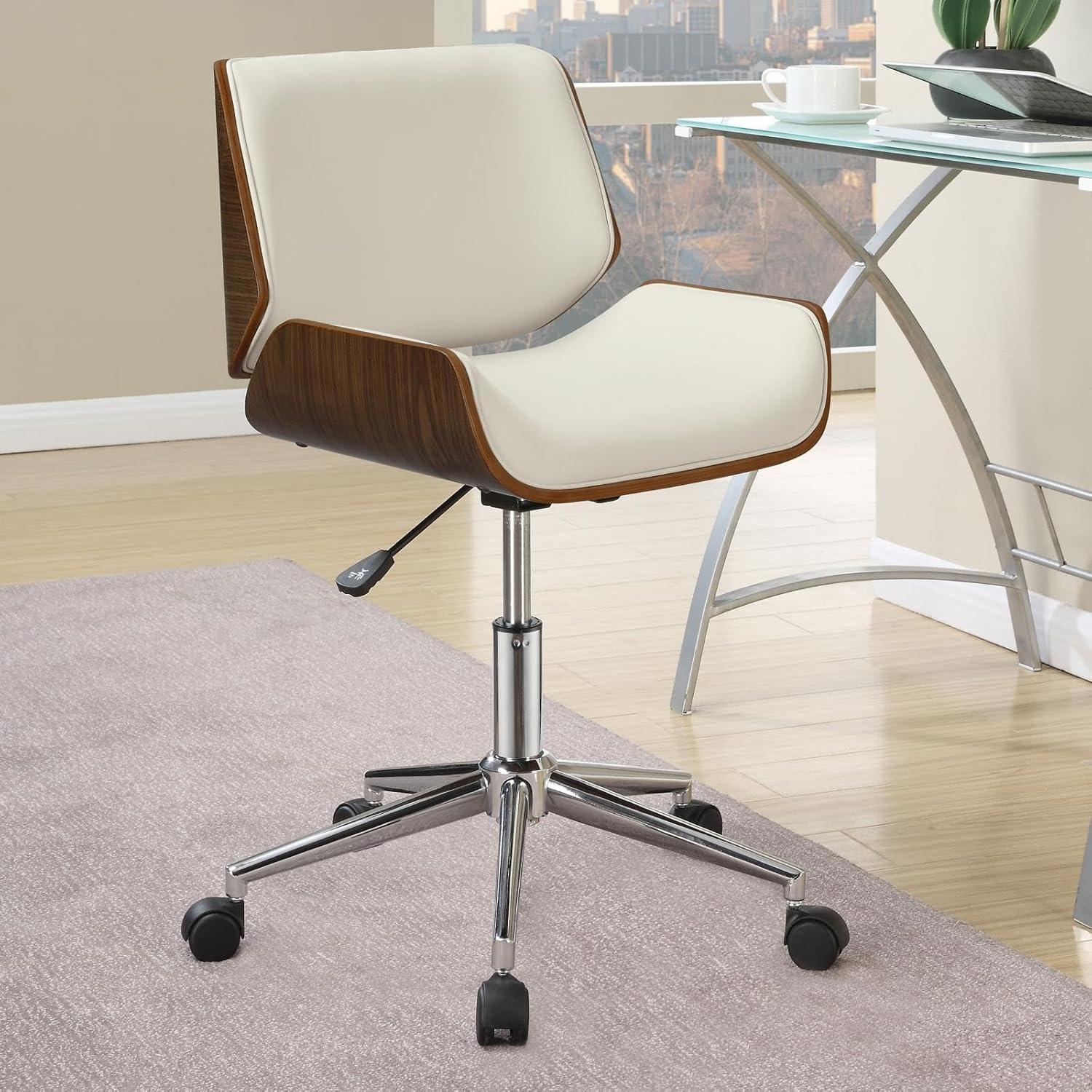 Superwum Addington Adjustable Height Office Chair Ecru and Chrome