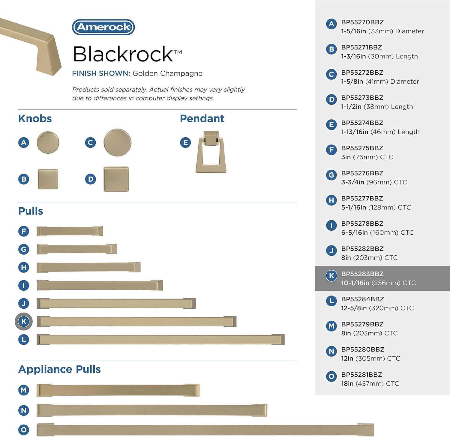 Blackrock 10-1/16 in (256 mm) Center-to-Center Cabinet Pull