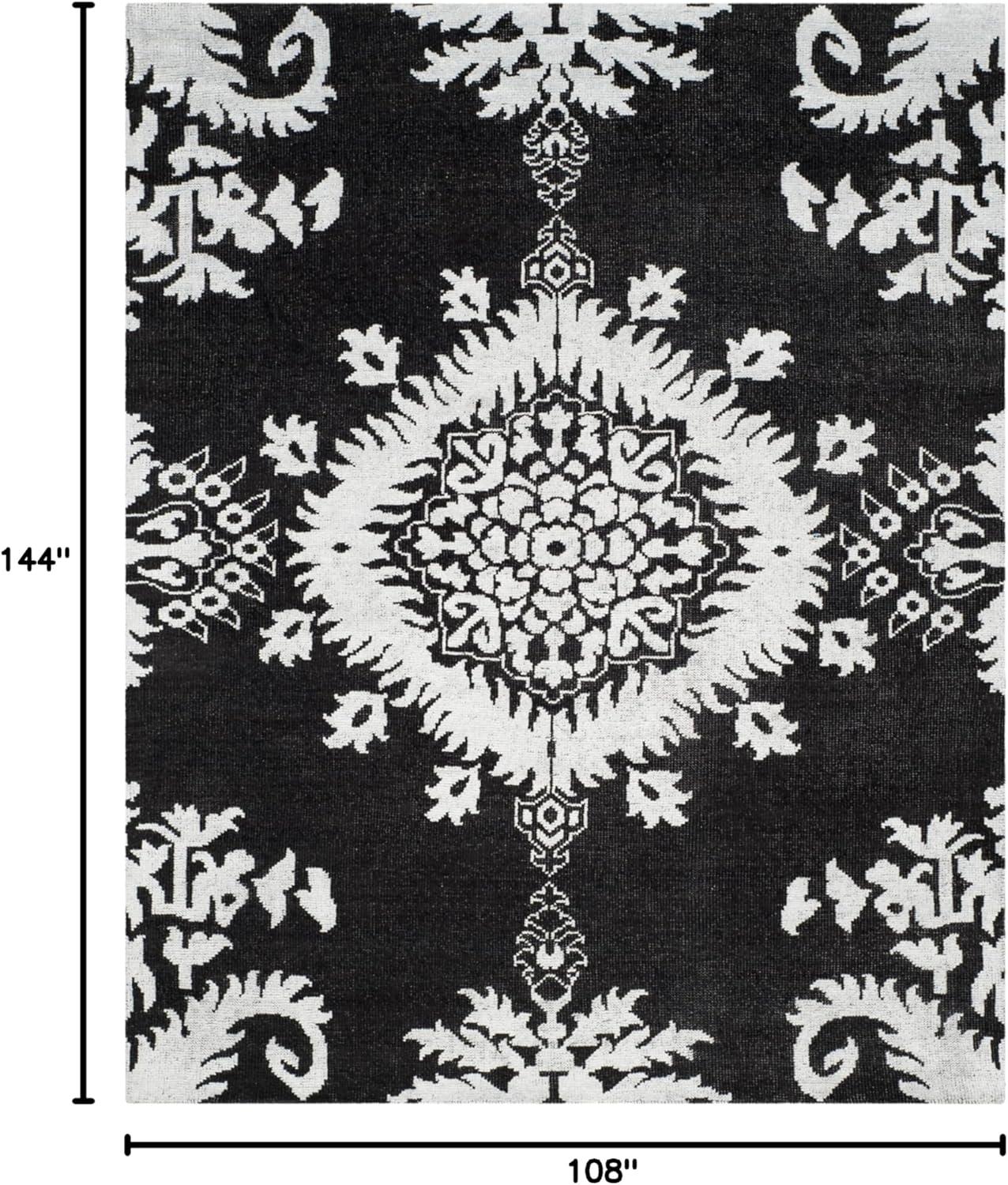 Stone Wash STW235 Hand Knotted Indoor Area Rug - Charcoal - 9'x12' - Safavieh