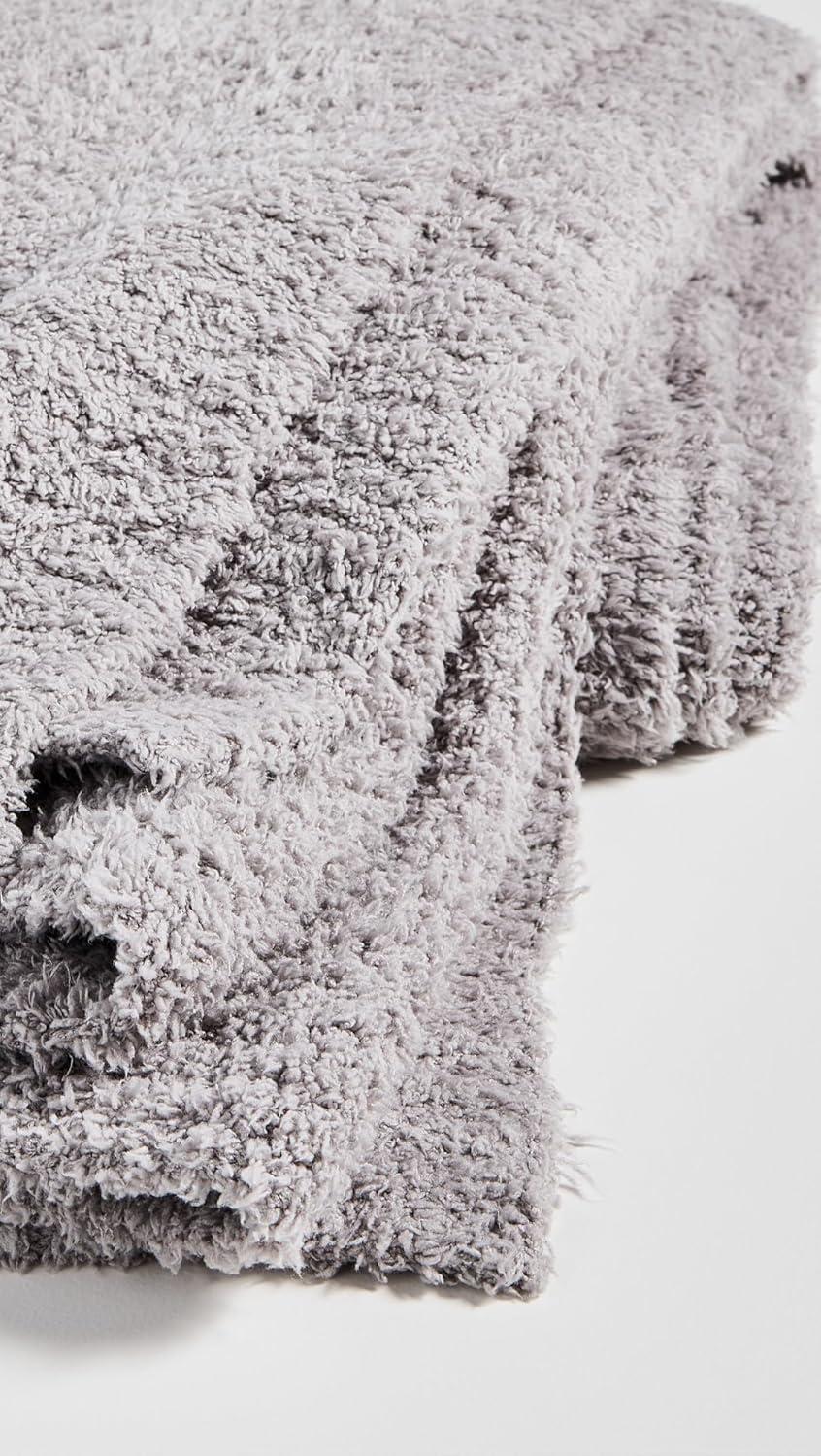 Gray Soft Plush Knitted Machine Washable Throw