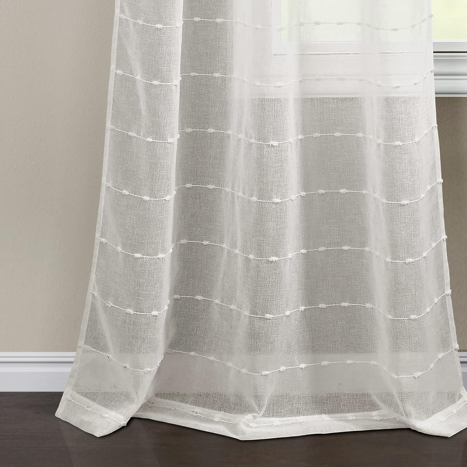 Lush Decor Solid Sheer Curtain Panels (Set of 2)