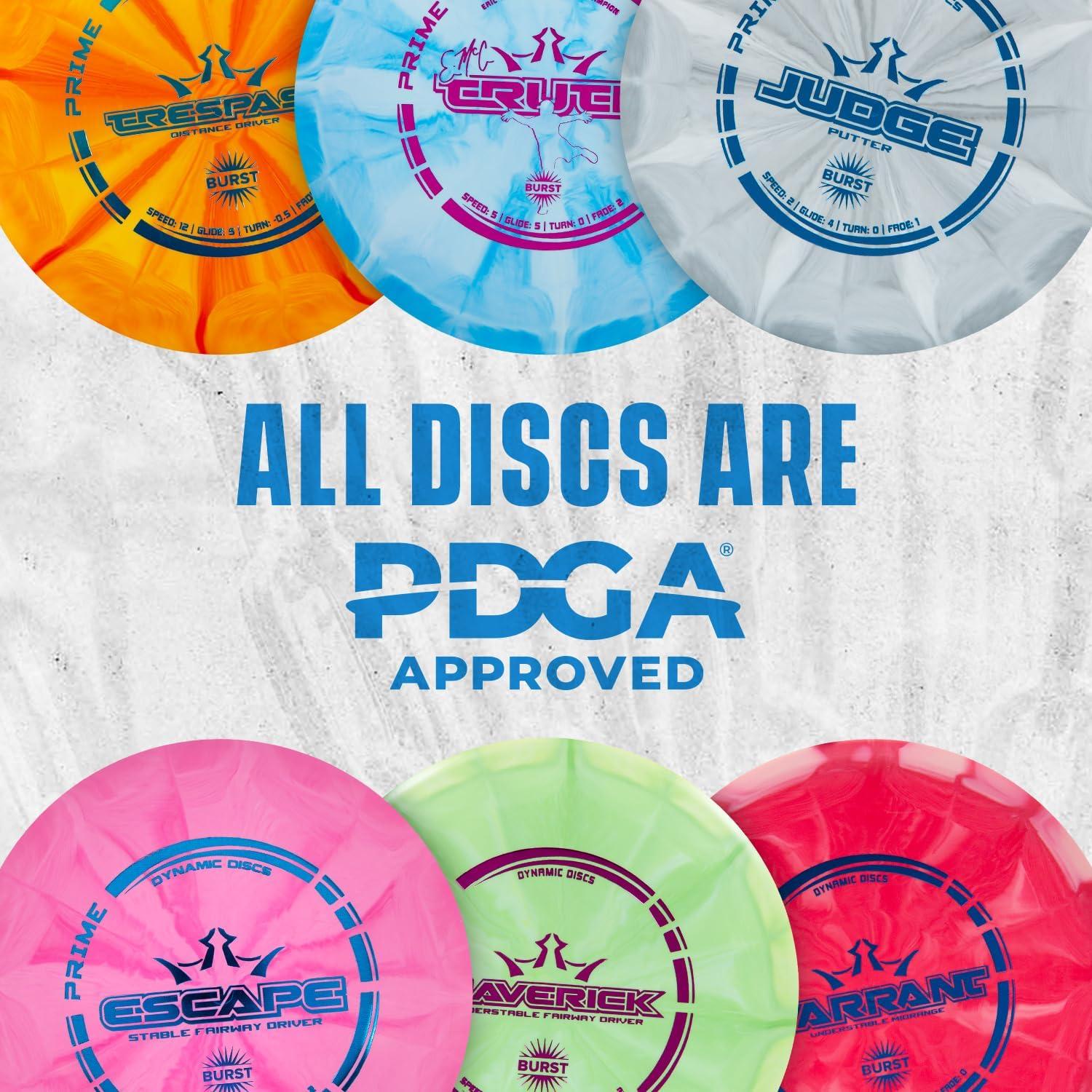Dynamic Discs Prime Burst 3-Disc Golf Set | Includes Putter, Midrange, Driver, Mini Marker | 170-176g | Starter Disc Golf Accessories for Men | Great Beginner Kit for New Players & Amateurs