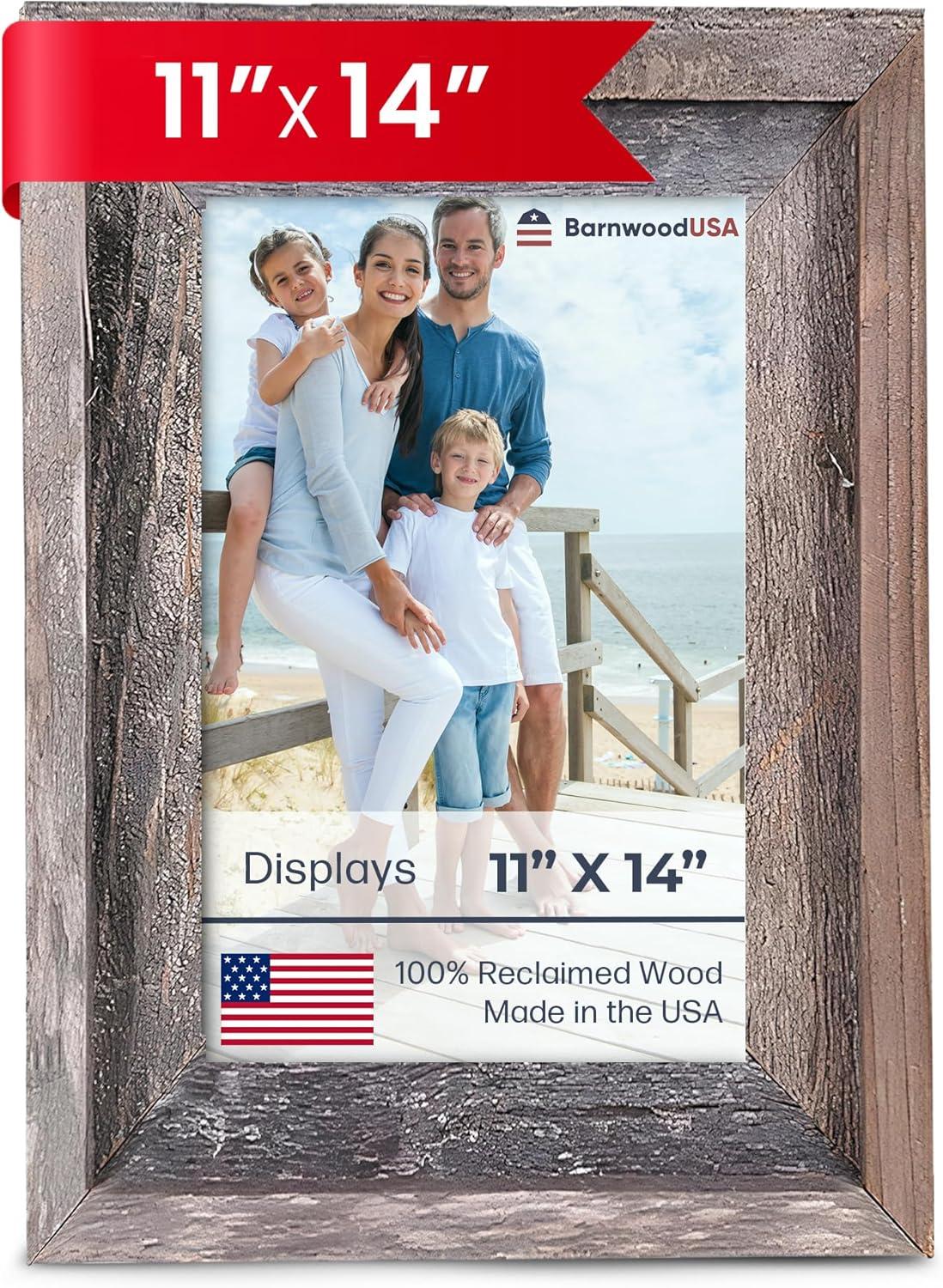Kattan Weathered Gray Wood Beveled Picture Frame