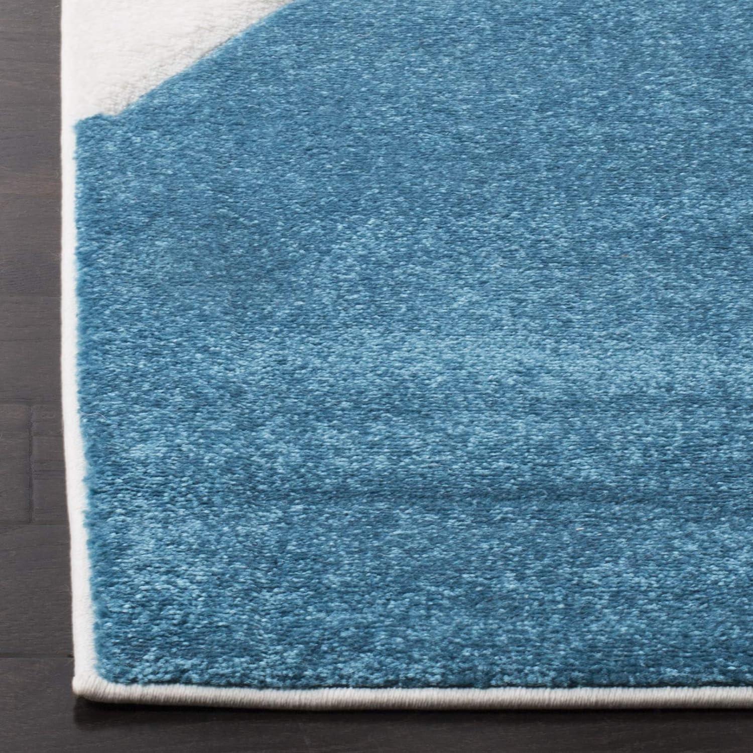 Hollywood HLW706 Power Loomed Area Rug - Peacock Blue/Fuchsia - 5'3"x7'6" - Safavieh.