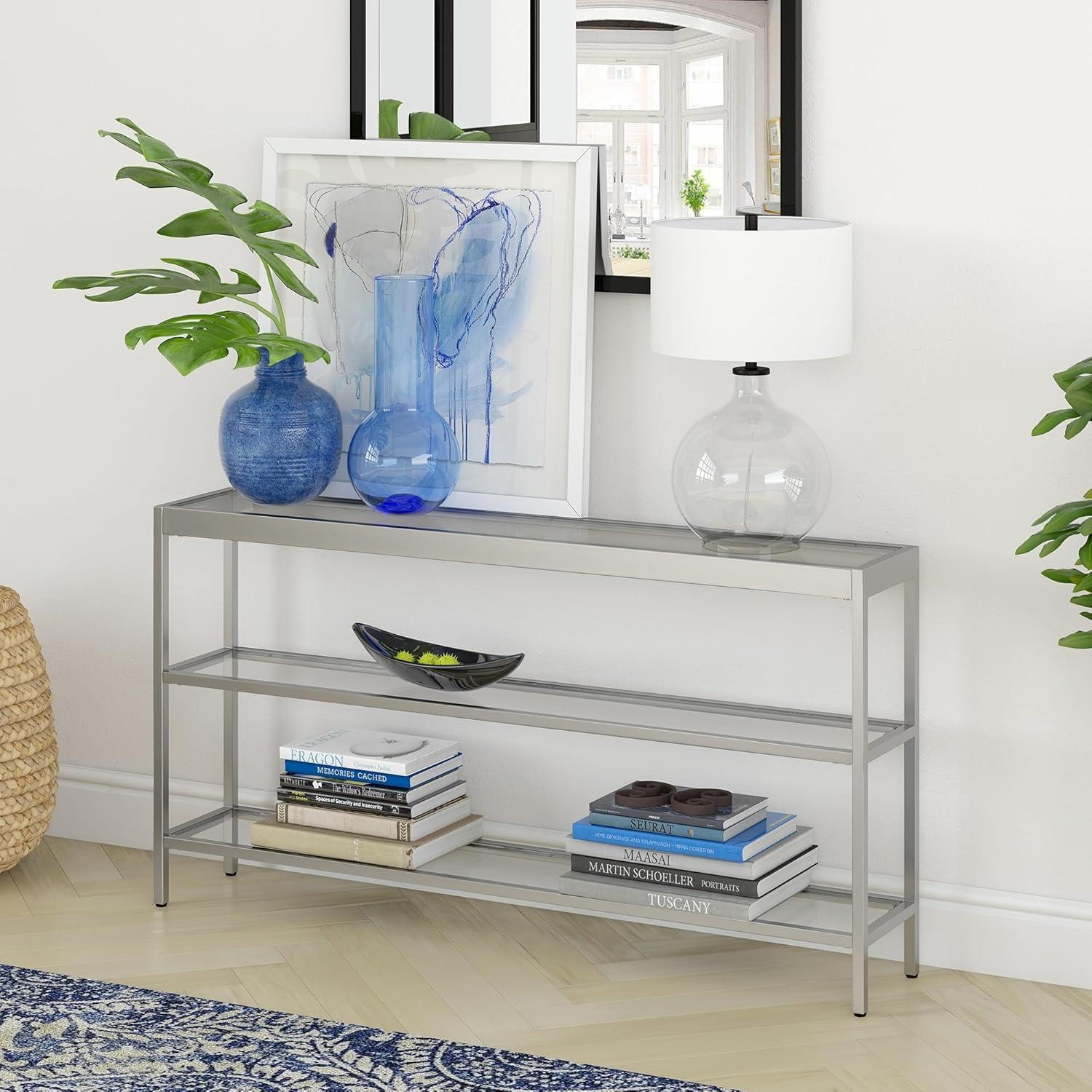 Metal Console Table in Gray - Henn&Hart