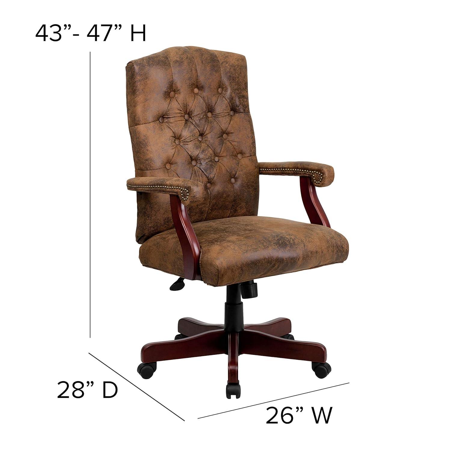 Flash Furniture Farmhouse High-Back Tufted Executive Swivel Office Chair with Arms