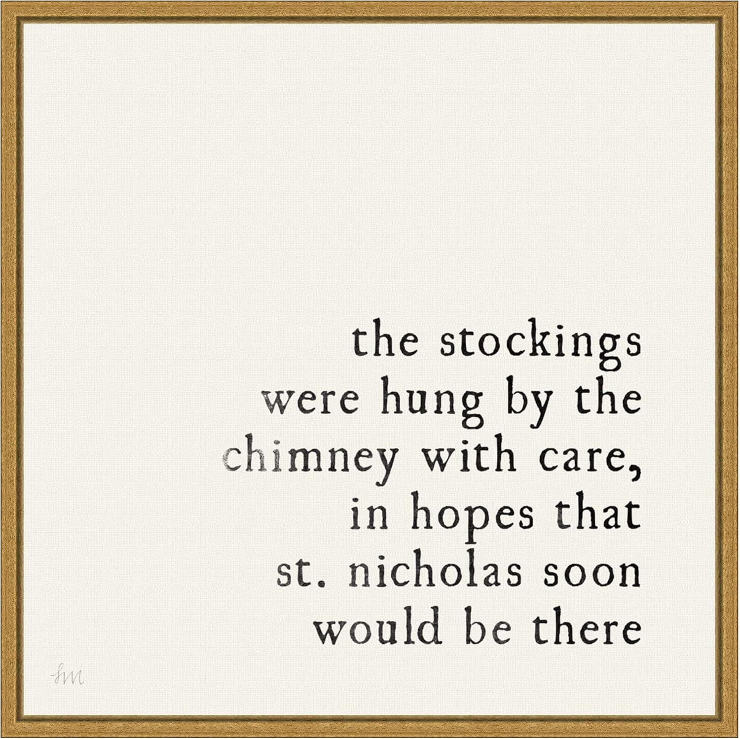 Amanti Art 16" x 16" Simple Christmas II Cream by Laura Marshall Framed Canvas Wall Art : Holiday Typography Decor, Seasonal Lithograph